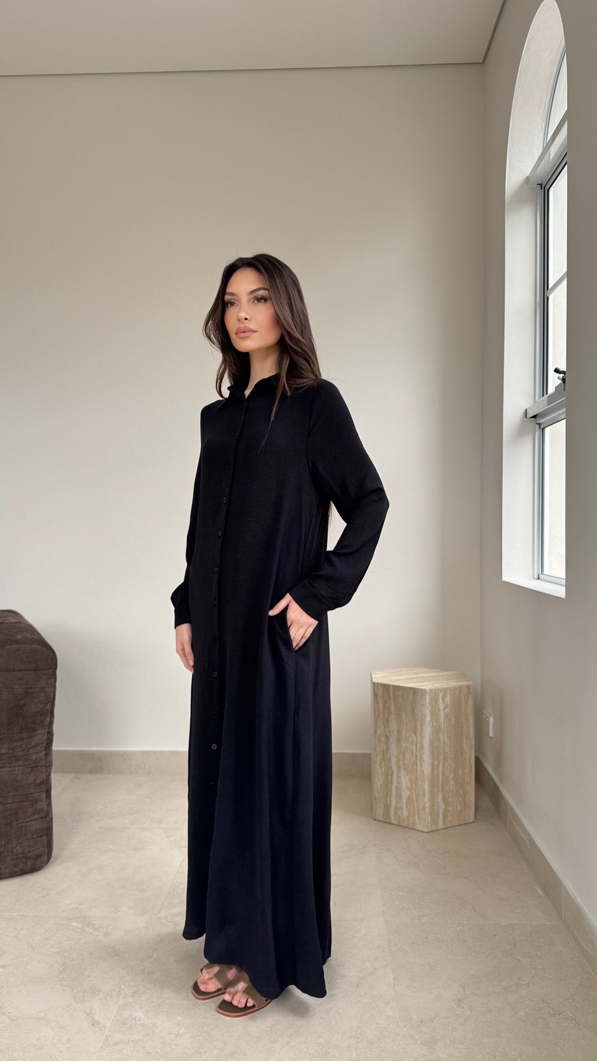 Flowy Button maxi
