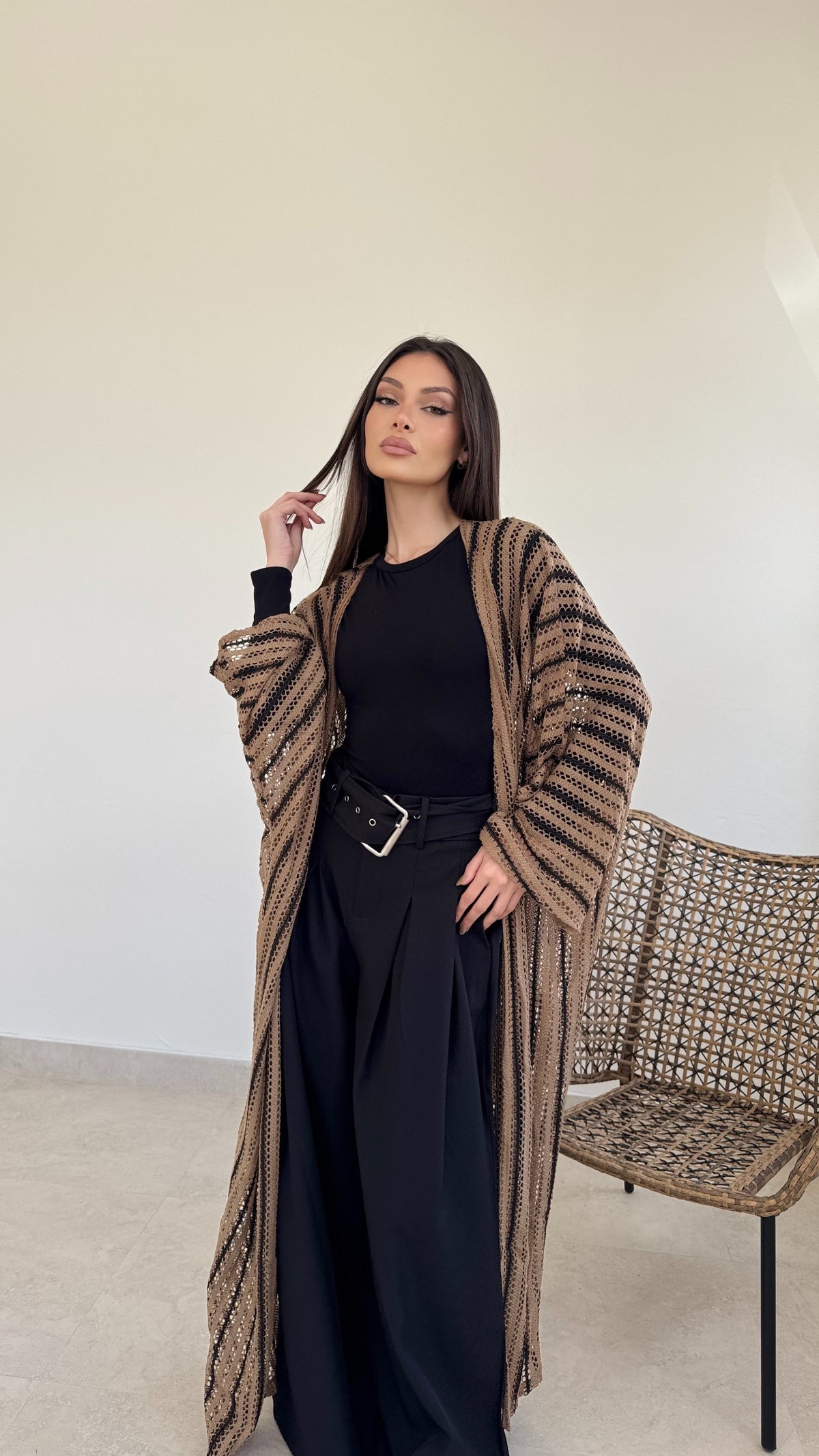 Stripe crochet cape