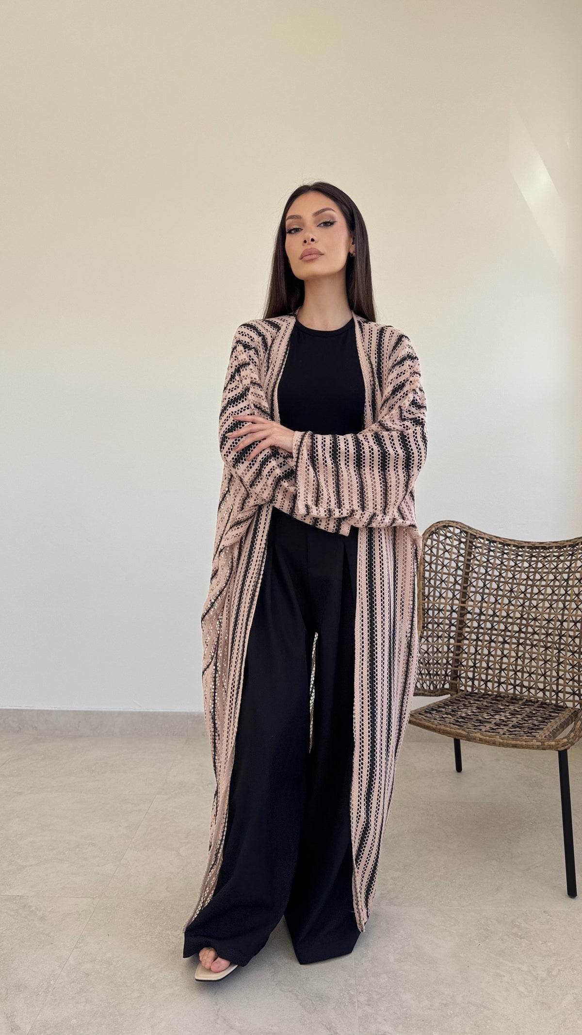Stripe crochet cape