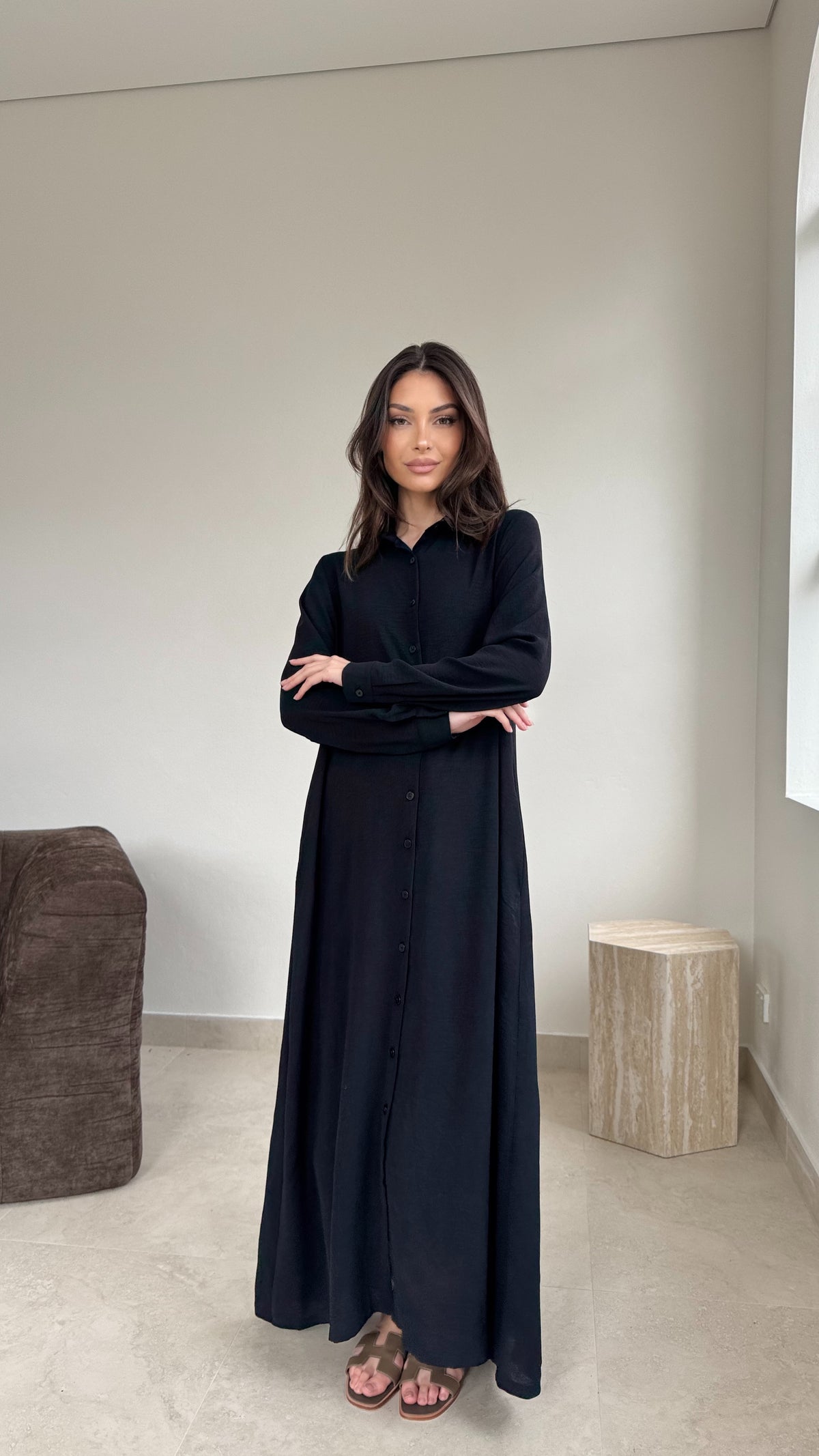 Flowy Button maxi