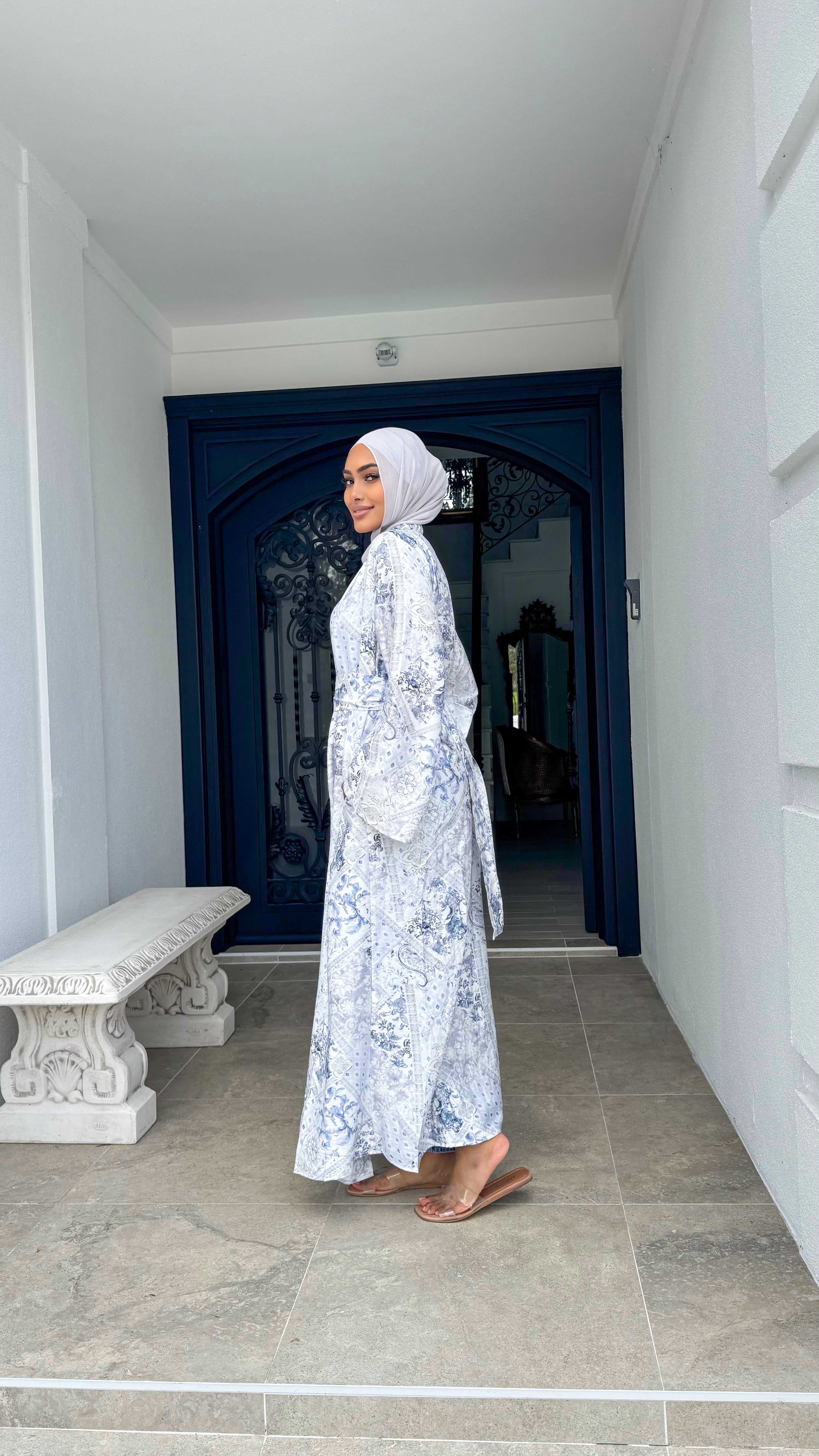 Blue garden cape