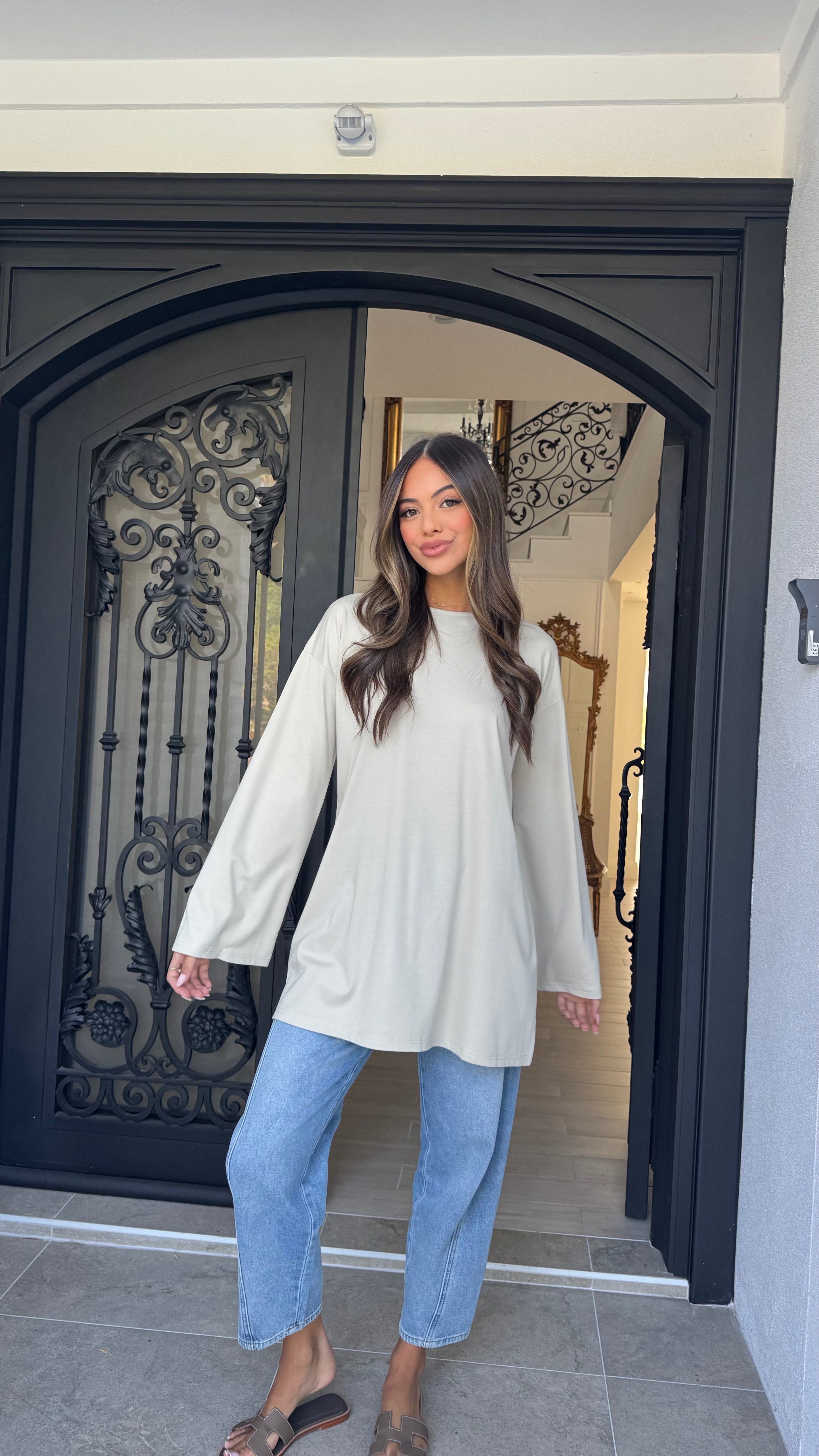 Longline bell sleeve Tee