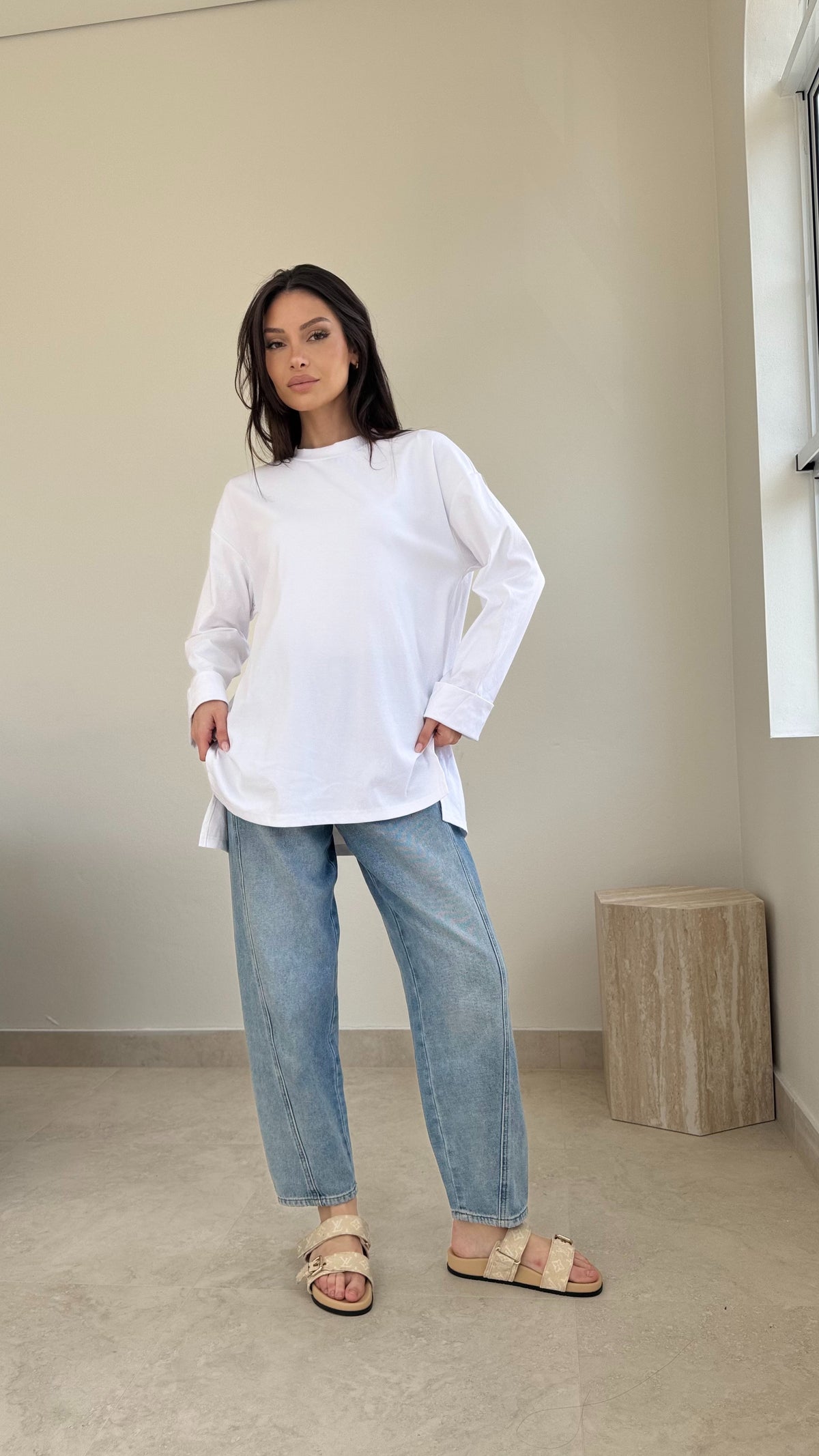 Fold over cotton top