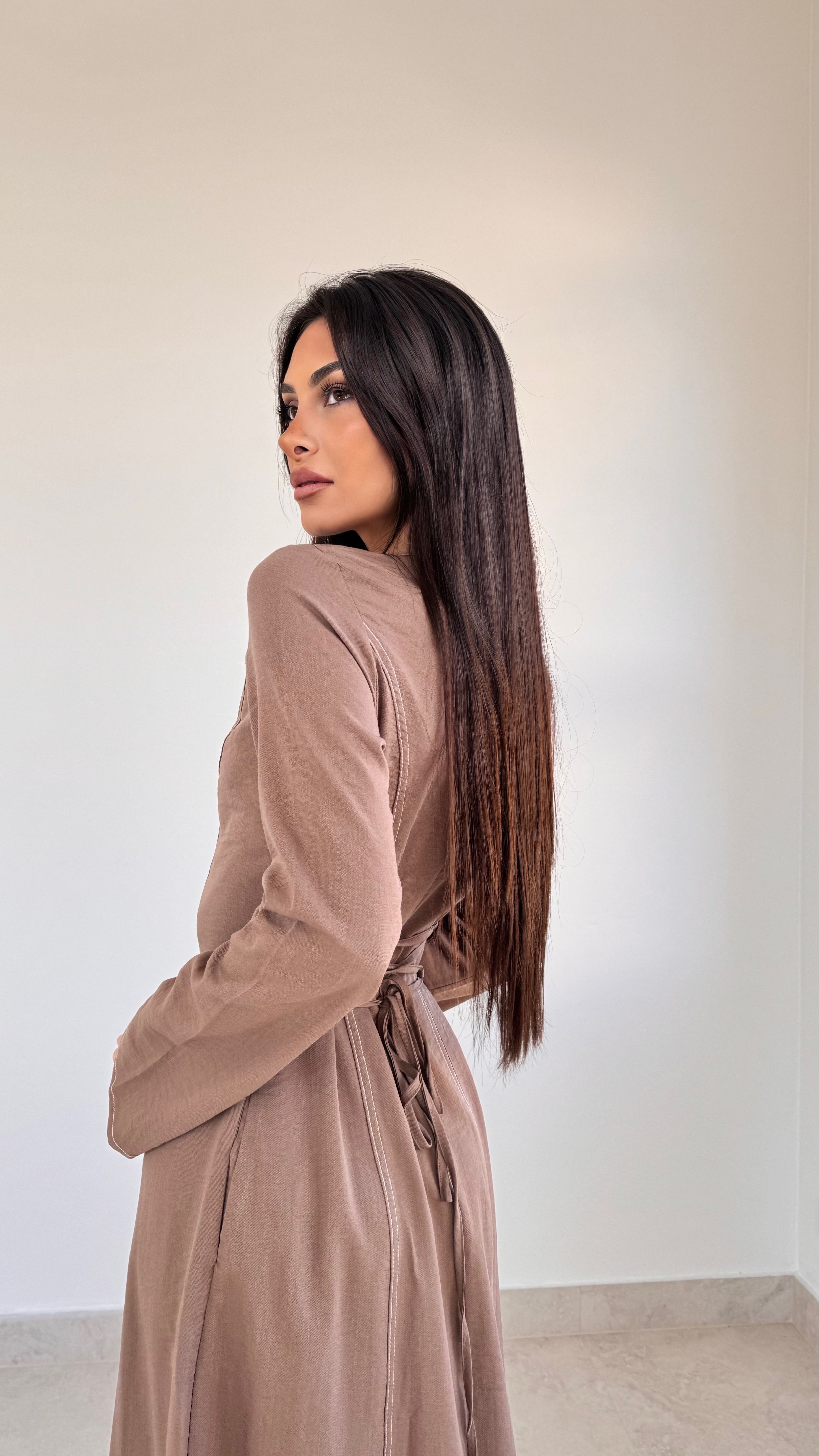 Contrast stitch maxi