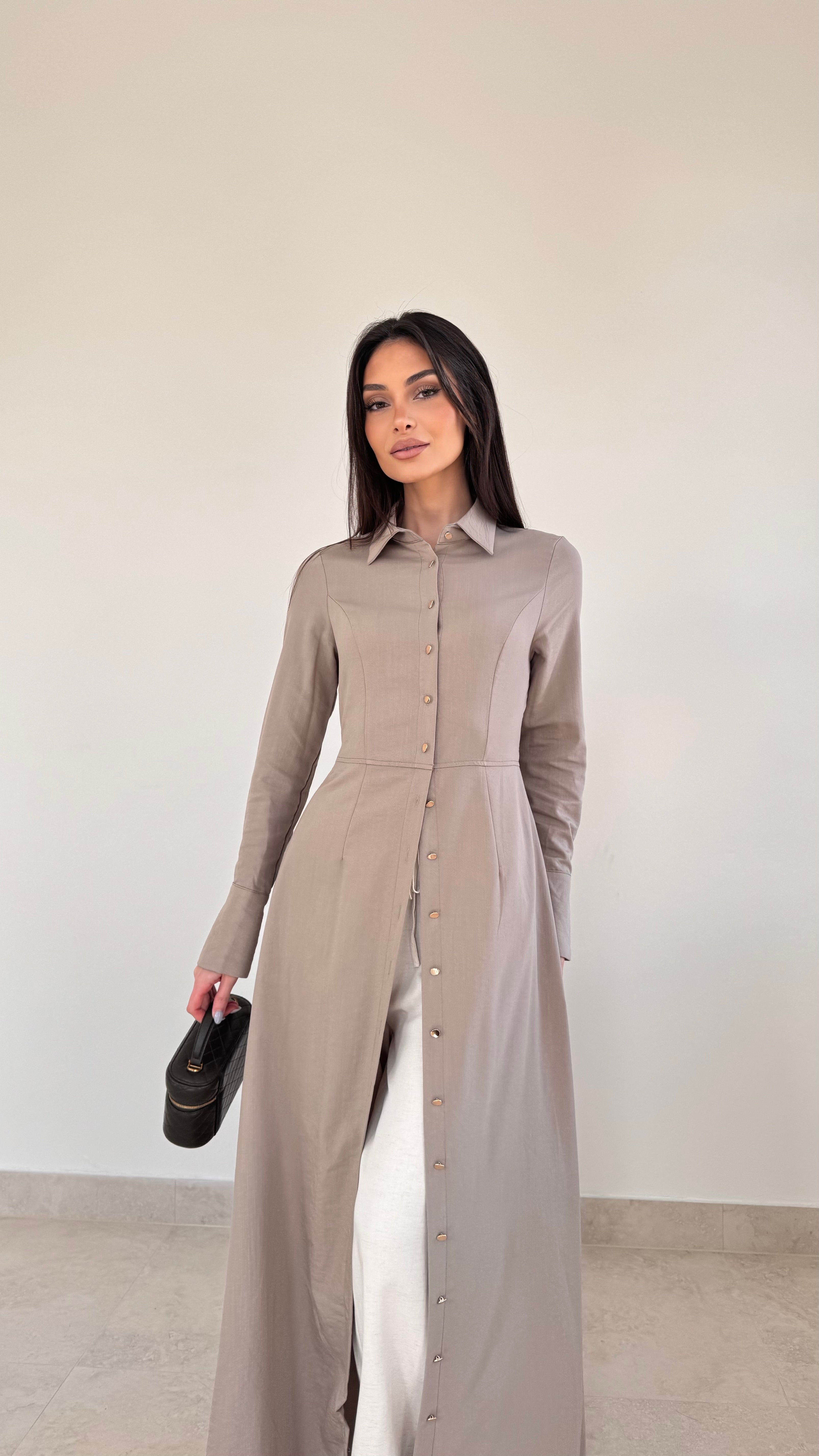 Gold button maxi