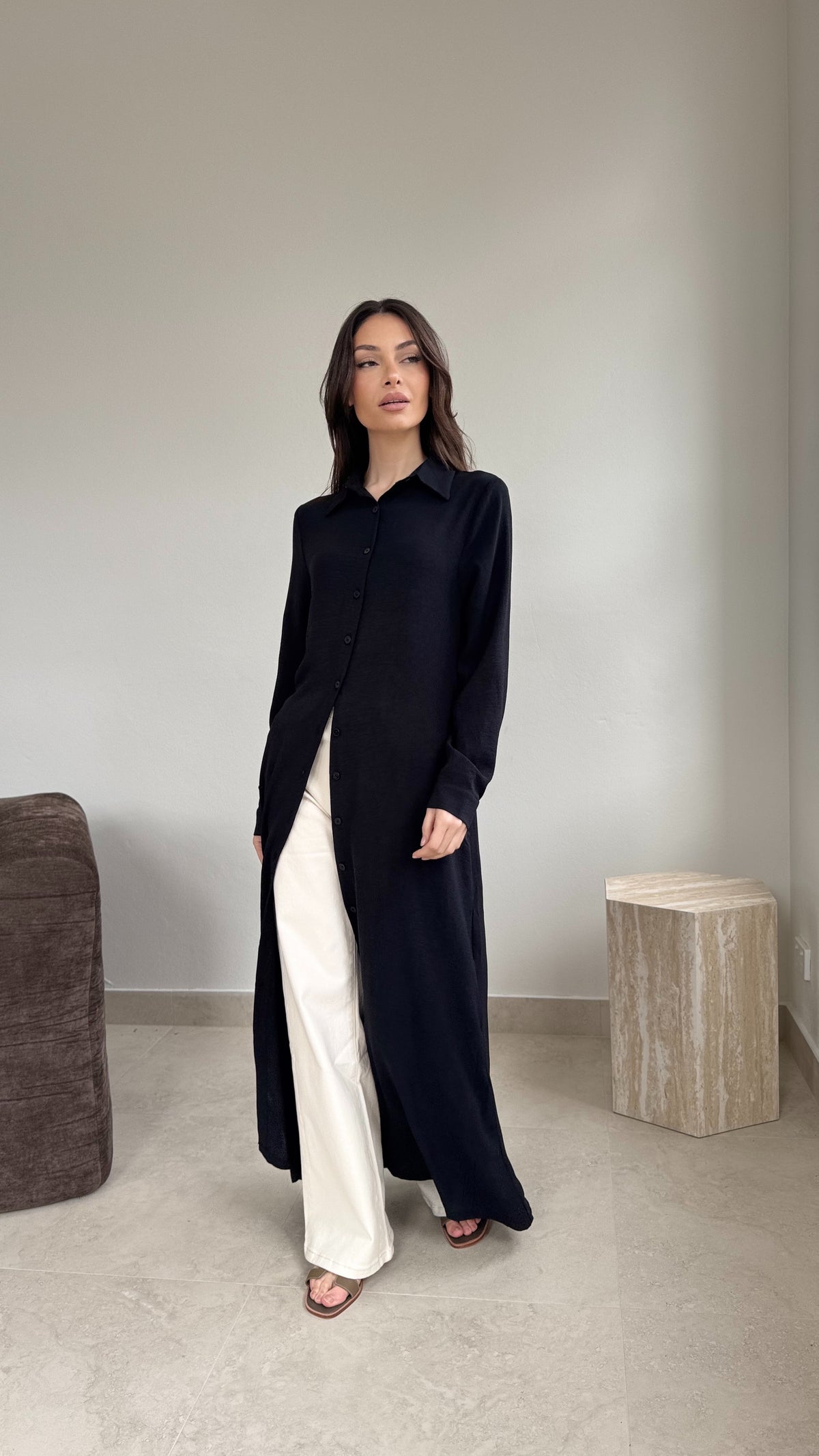 Flowy Button maxi