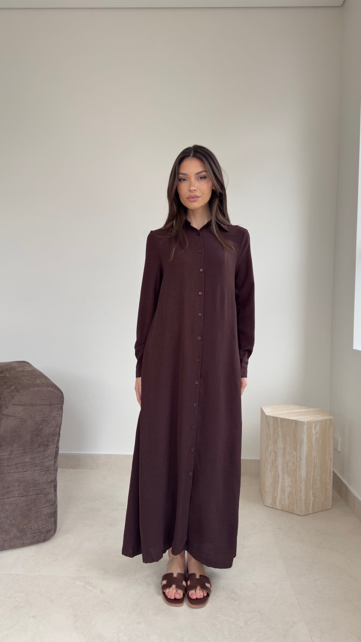 Flowy Button maxi