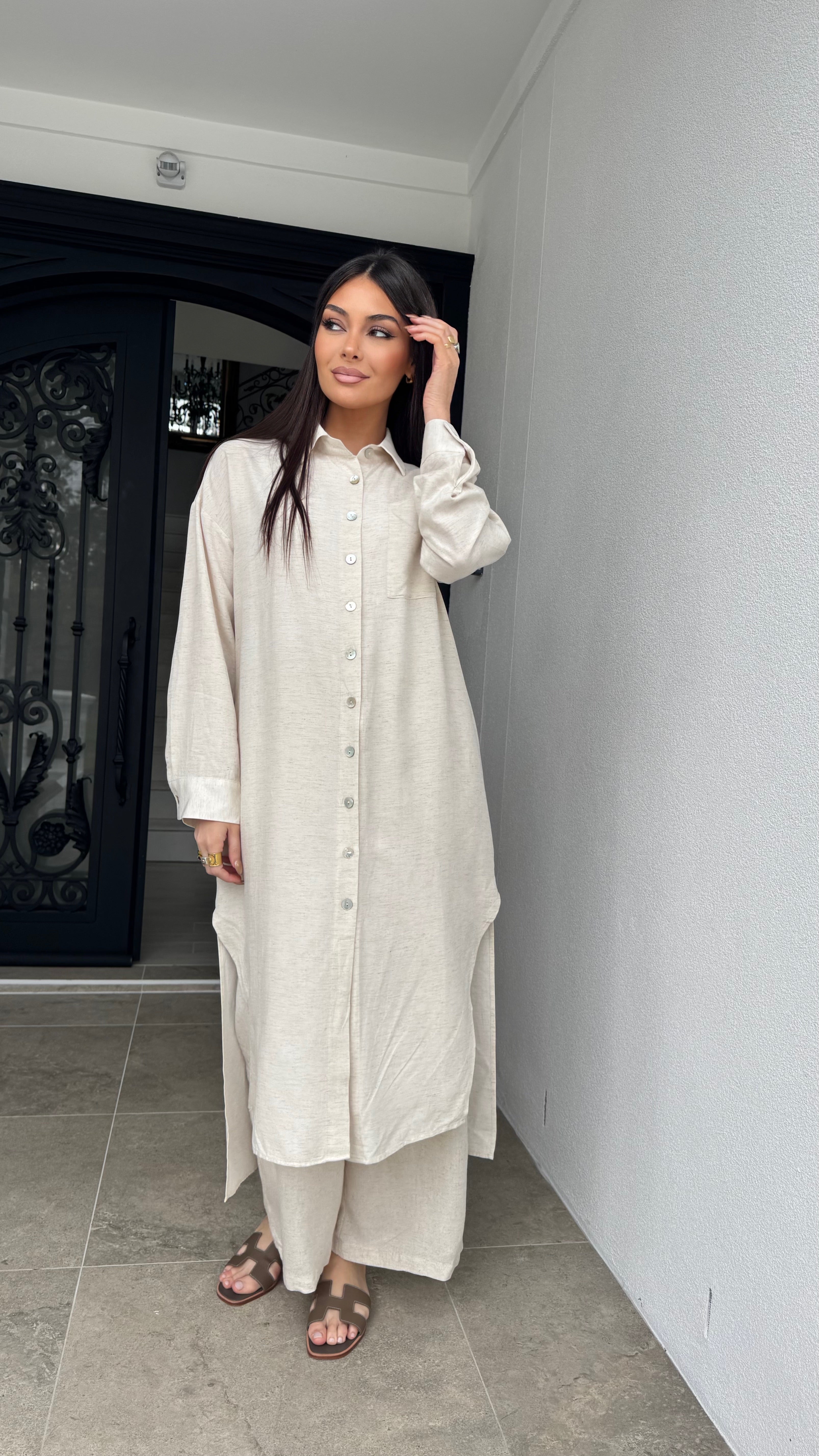 Linen midi Shirt