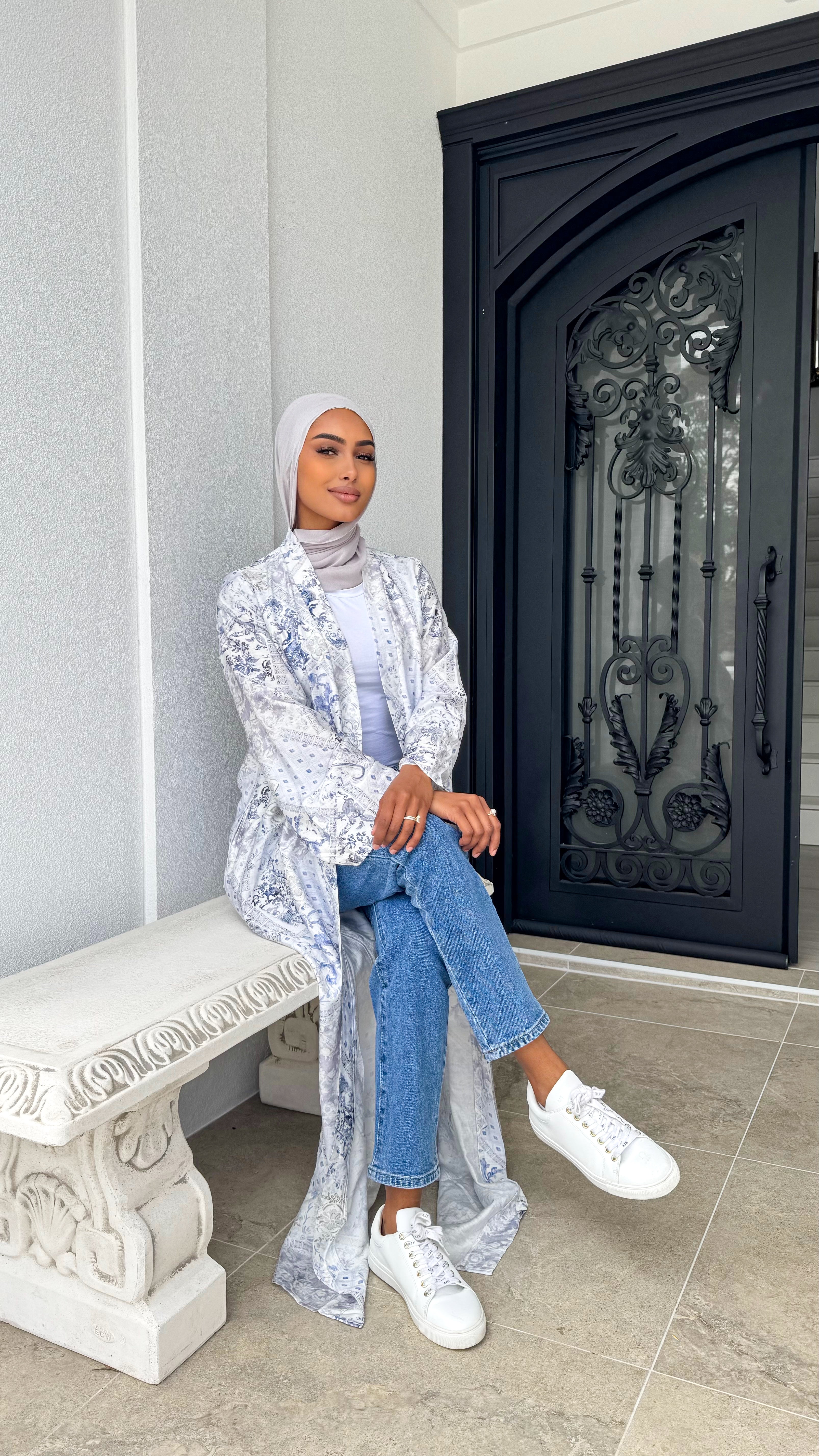Blue garden cape