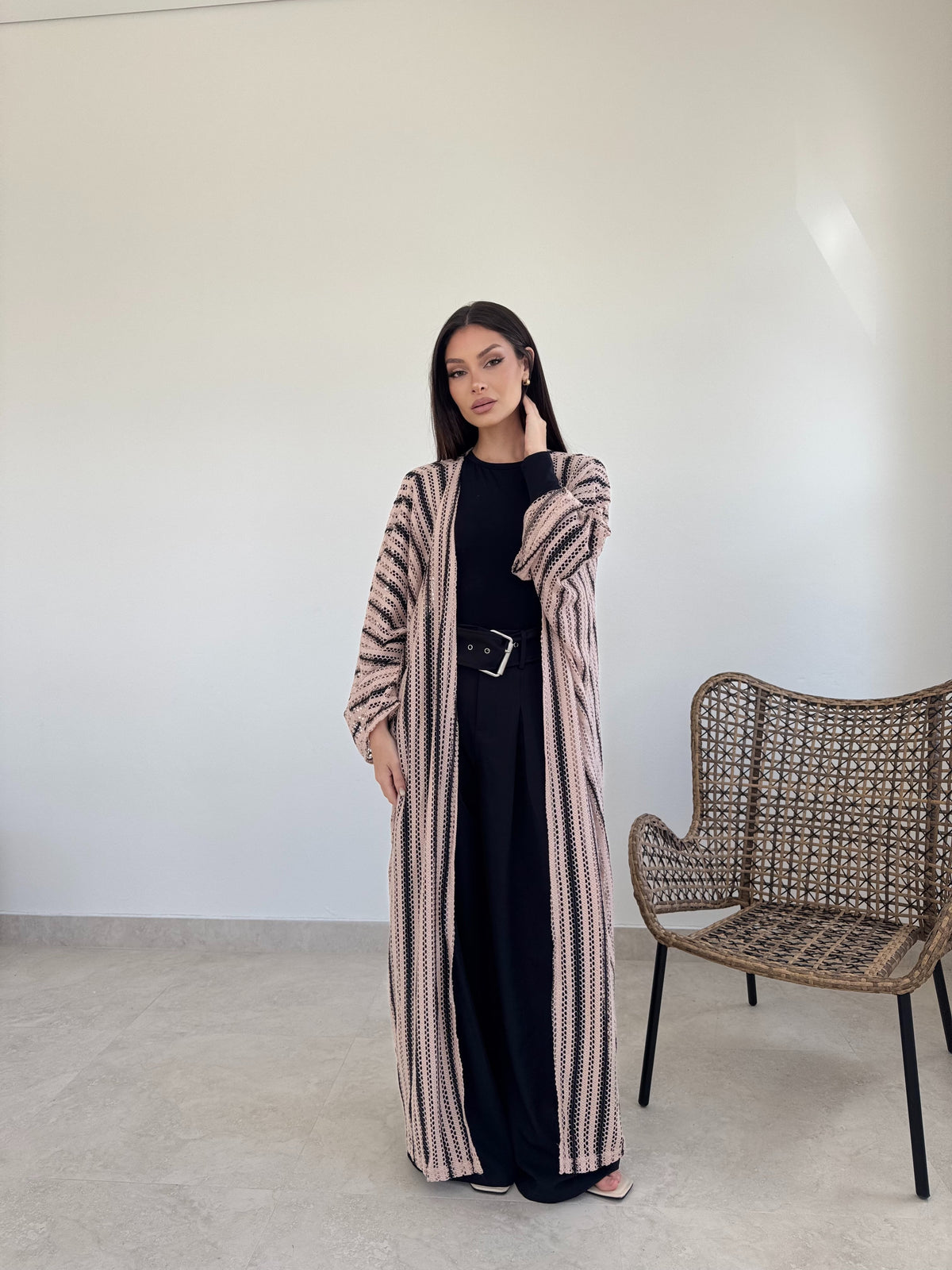 Stripe crochet cape