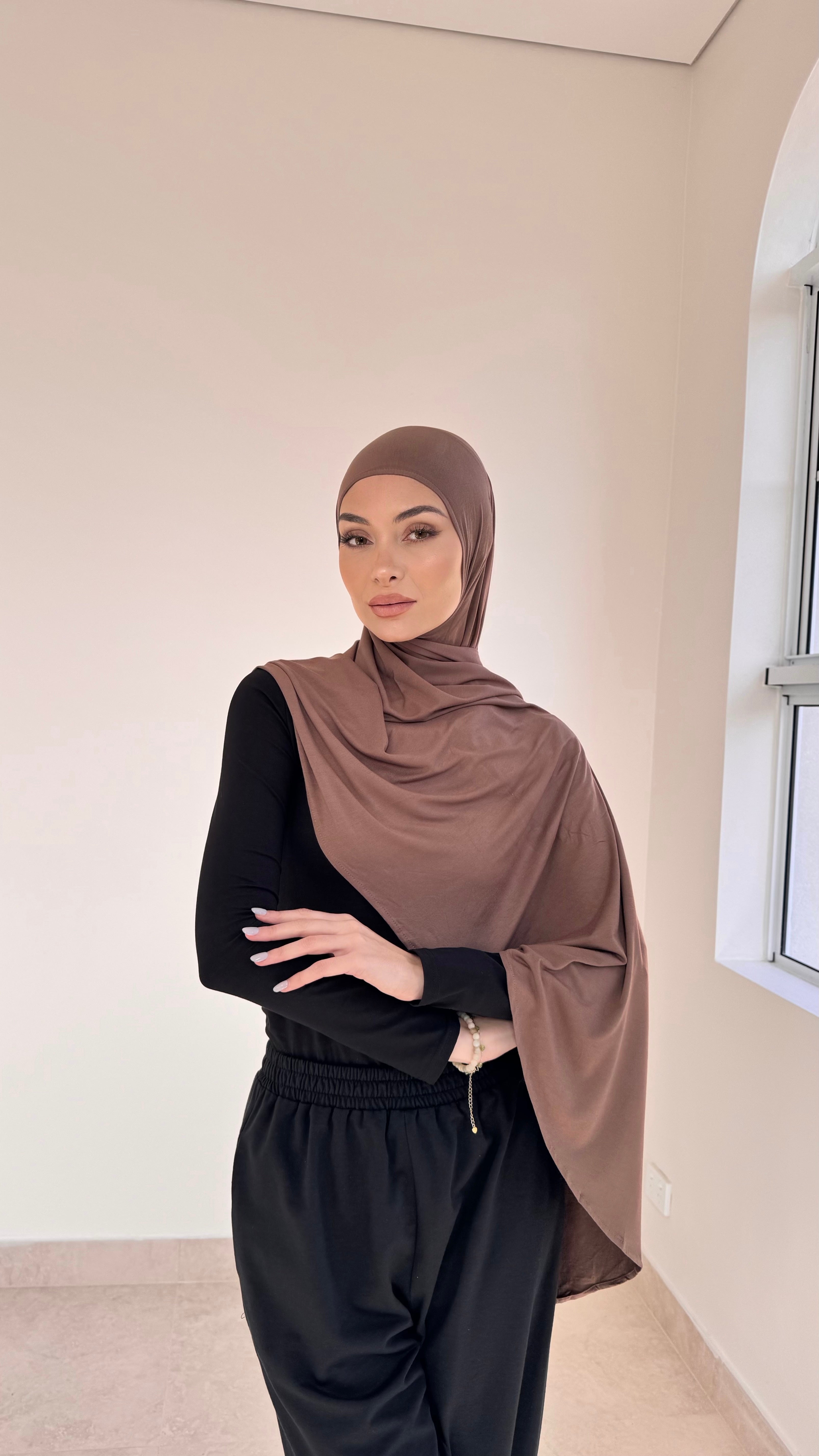 Mocha instant hijab