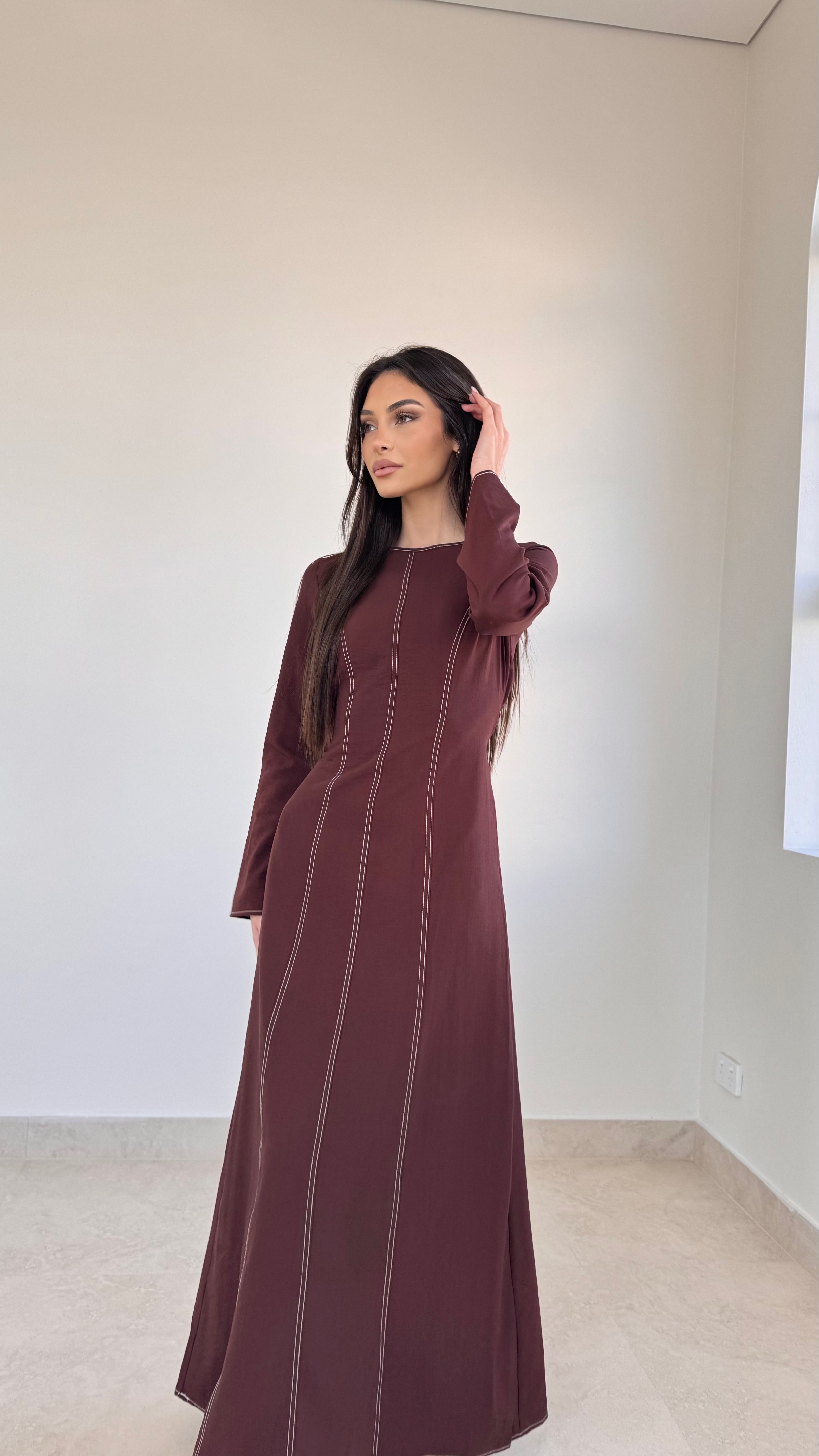 Contrast stitch maxi