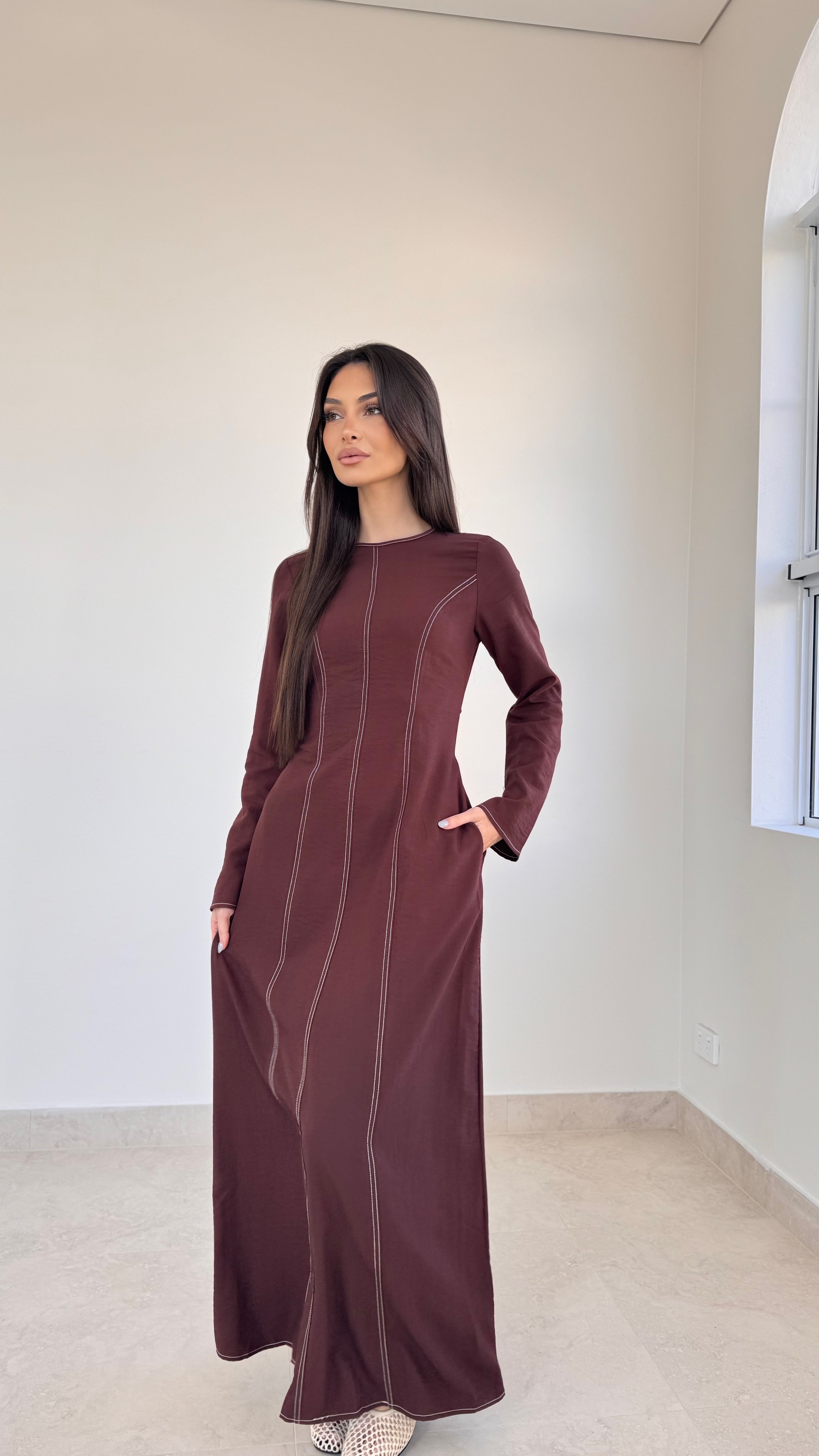 Contrast stitch maxi