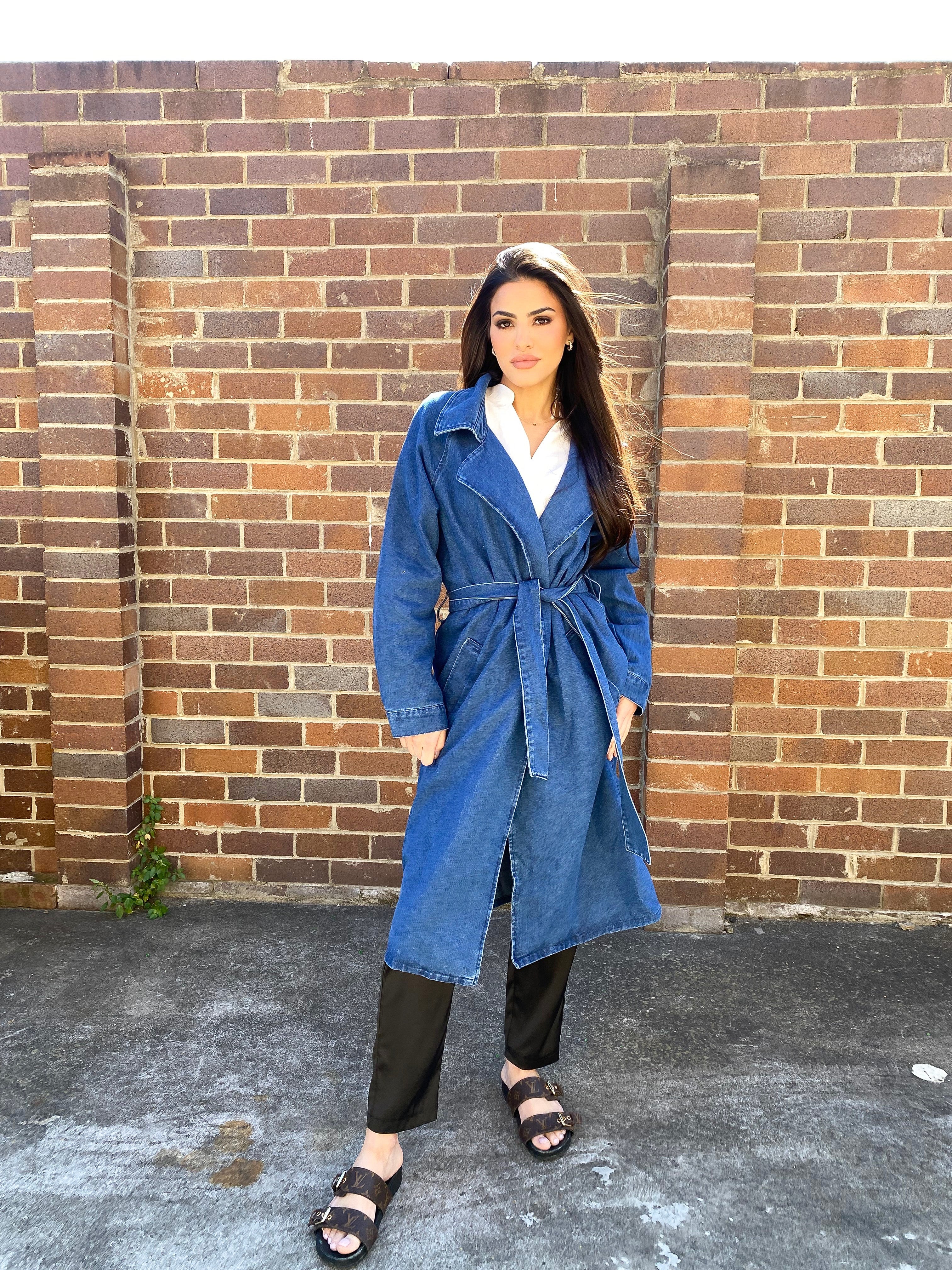 Denim trench