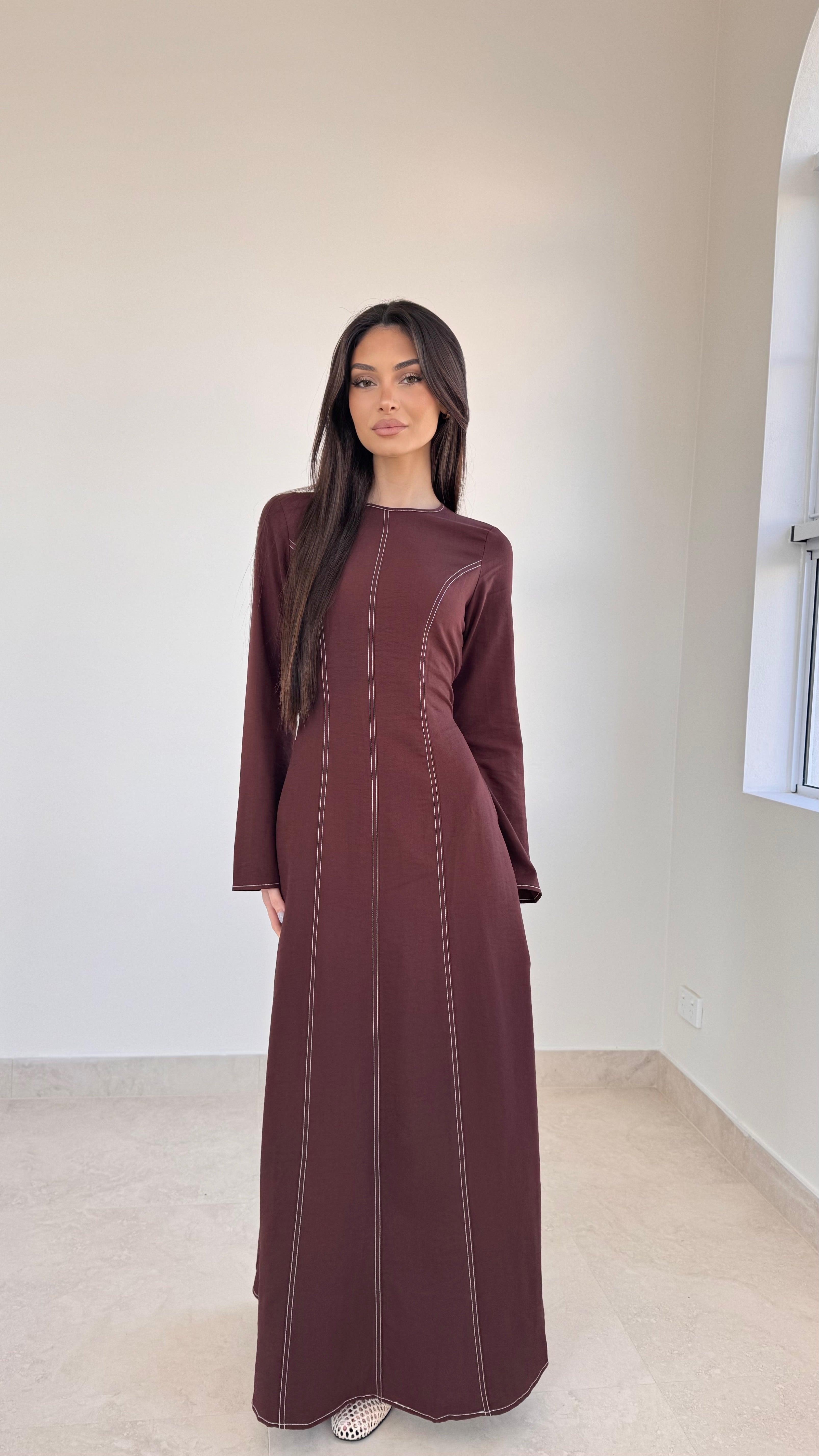 Contrast stitch maxi
