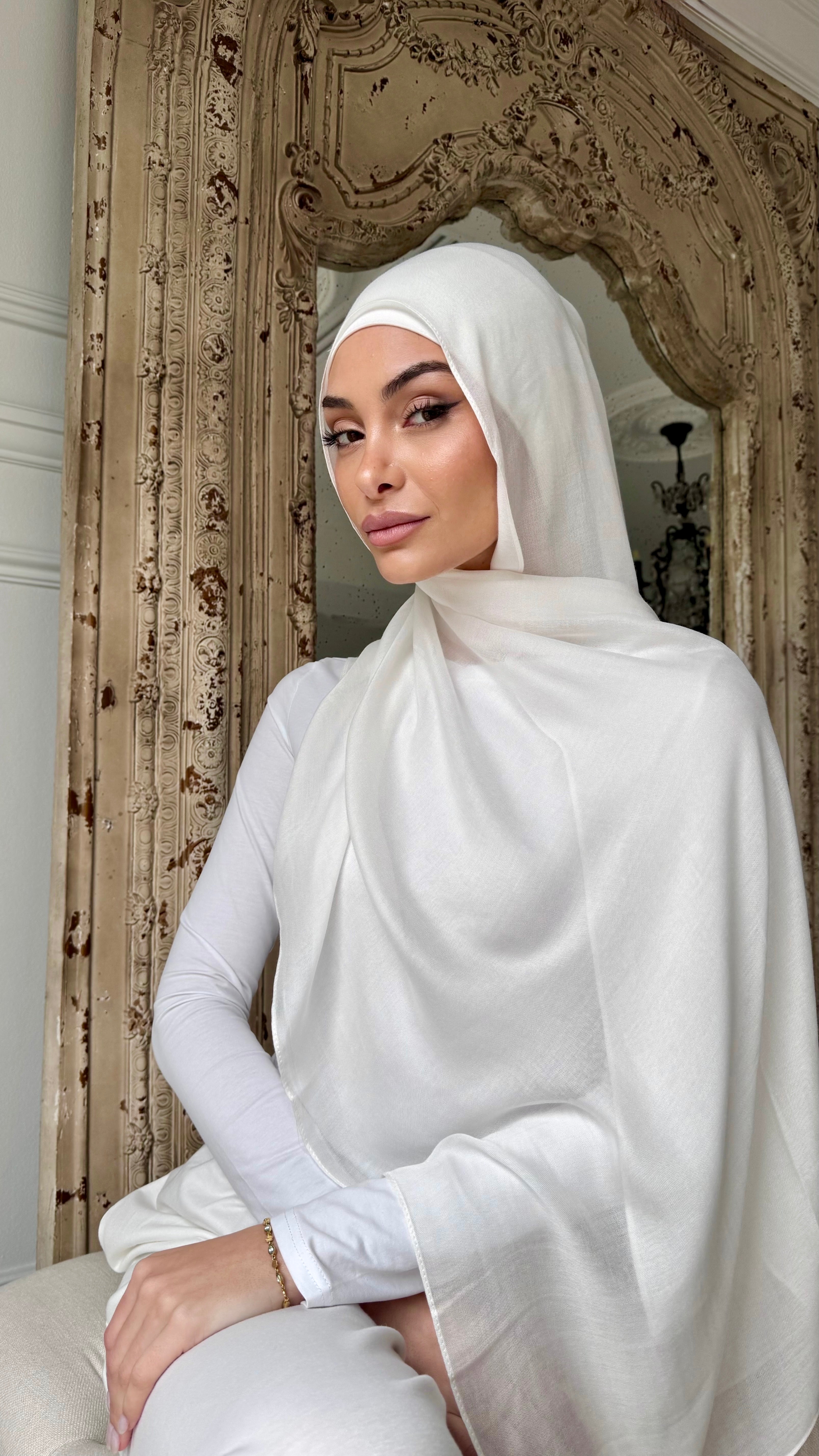 White modal Scarf