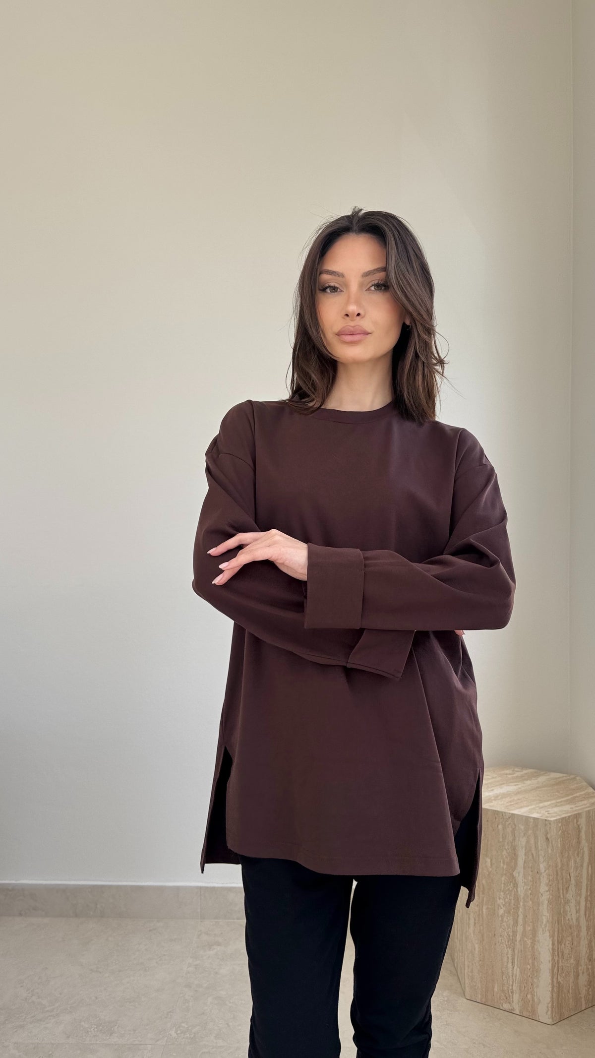 Fold over cotton top