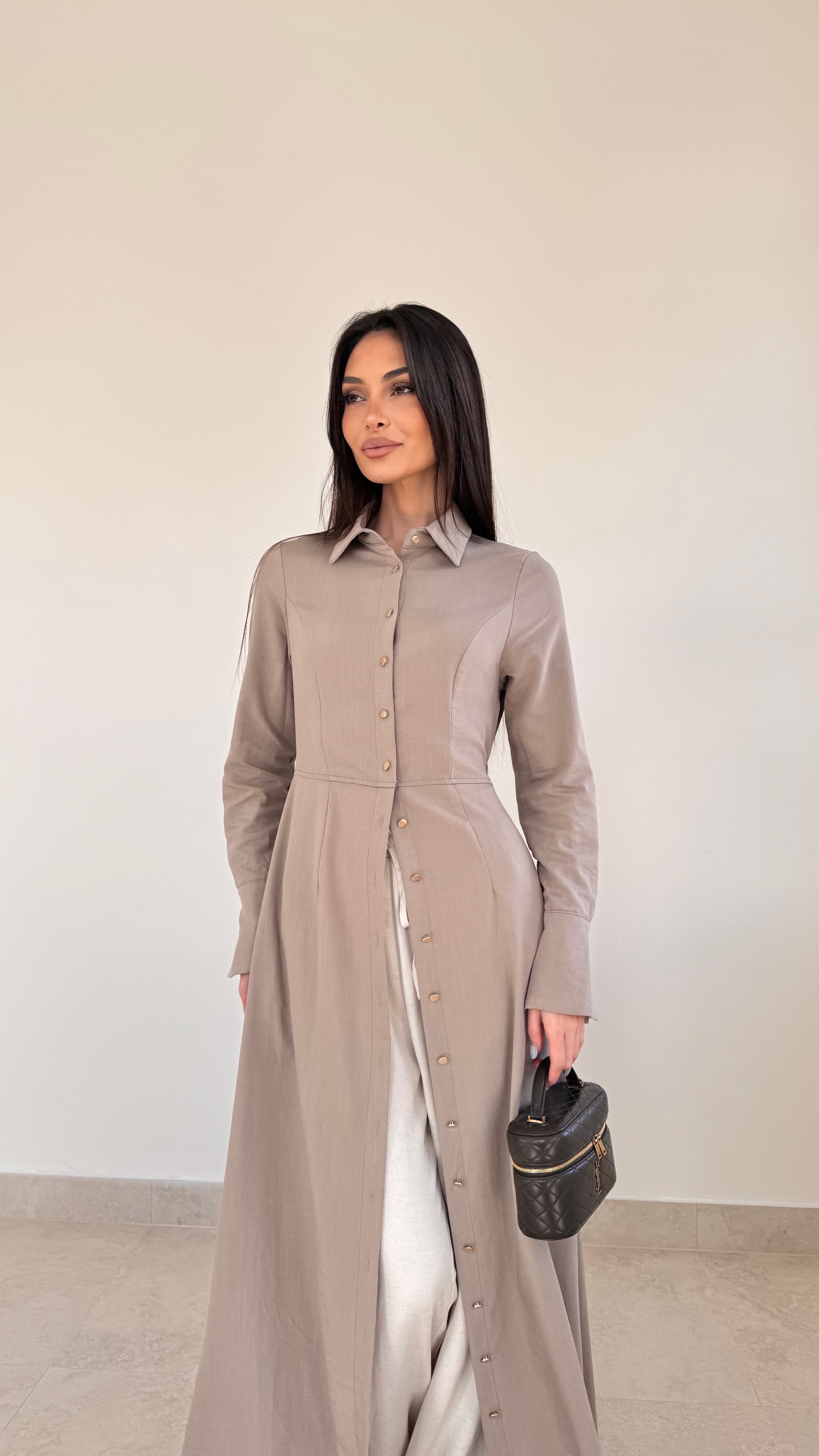 Gold button maxi