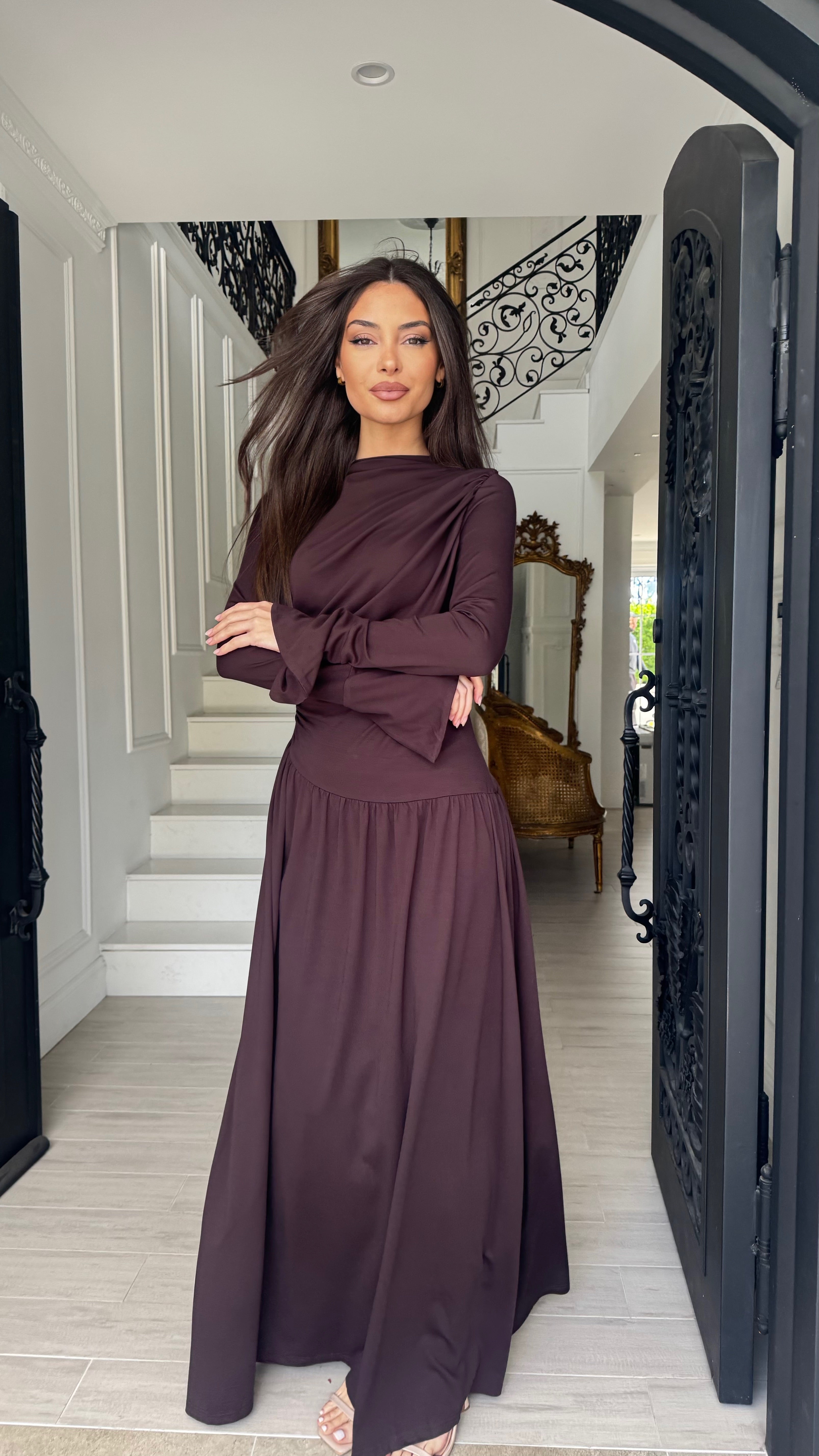 Drape flowy dress
