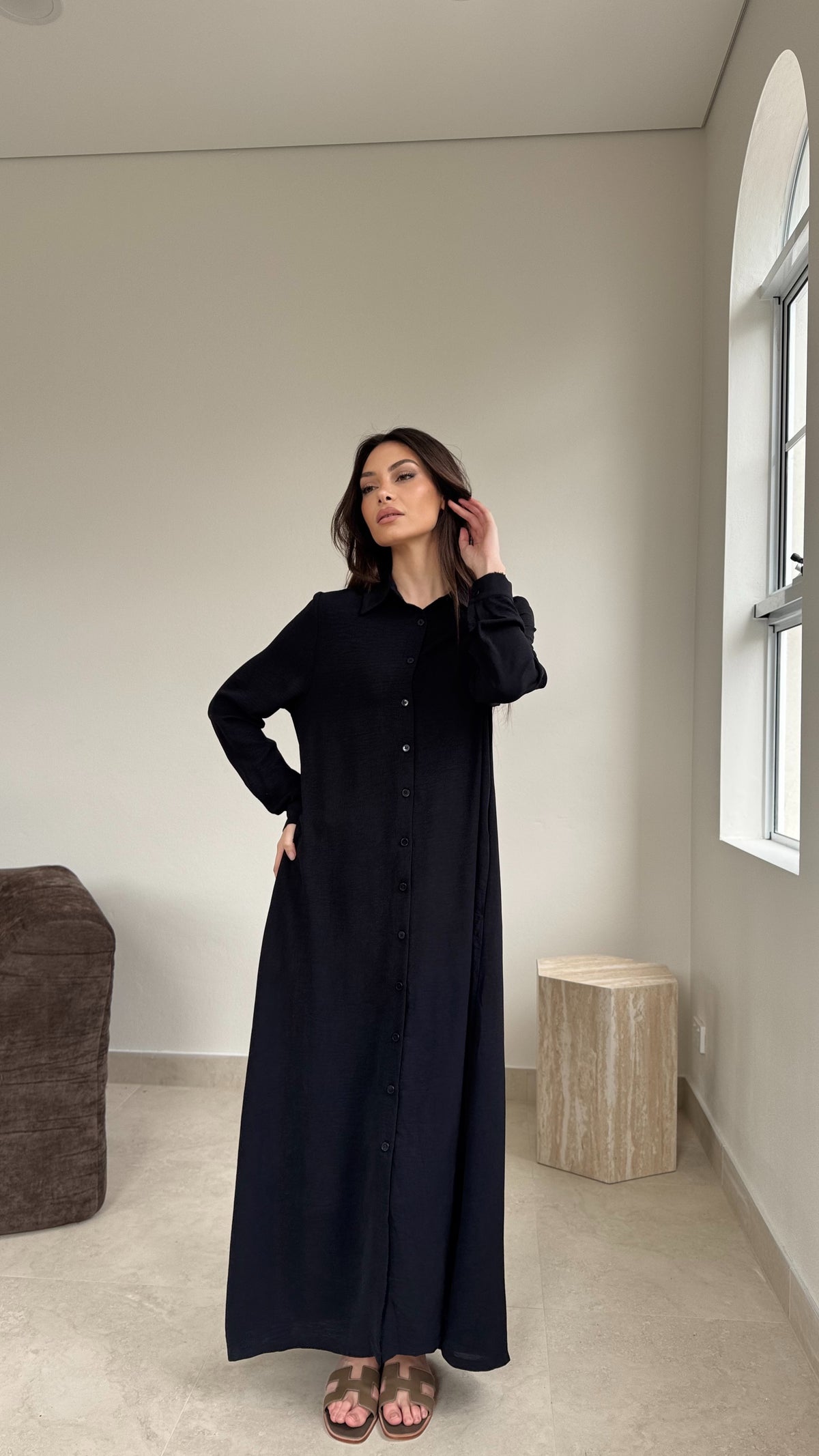 Flowy Button maxi