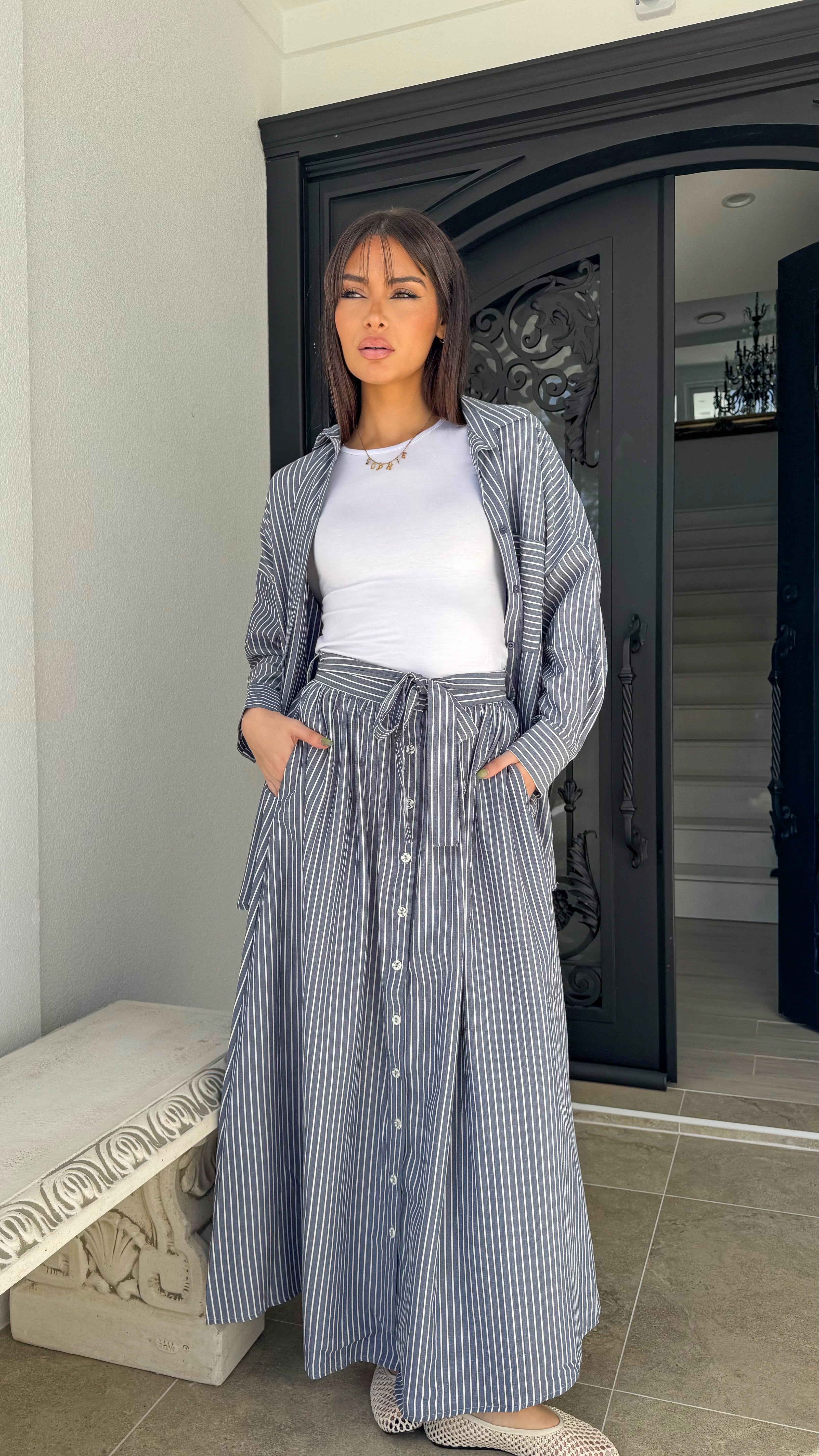 Pinstripe skirt