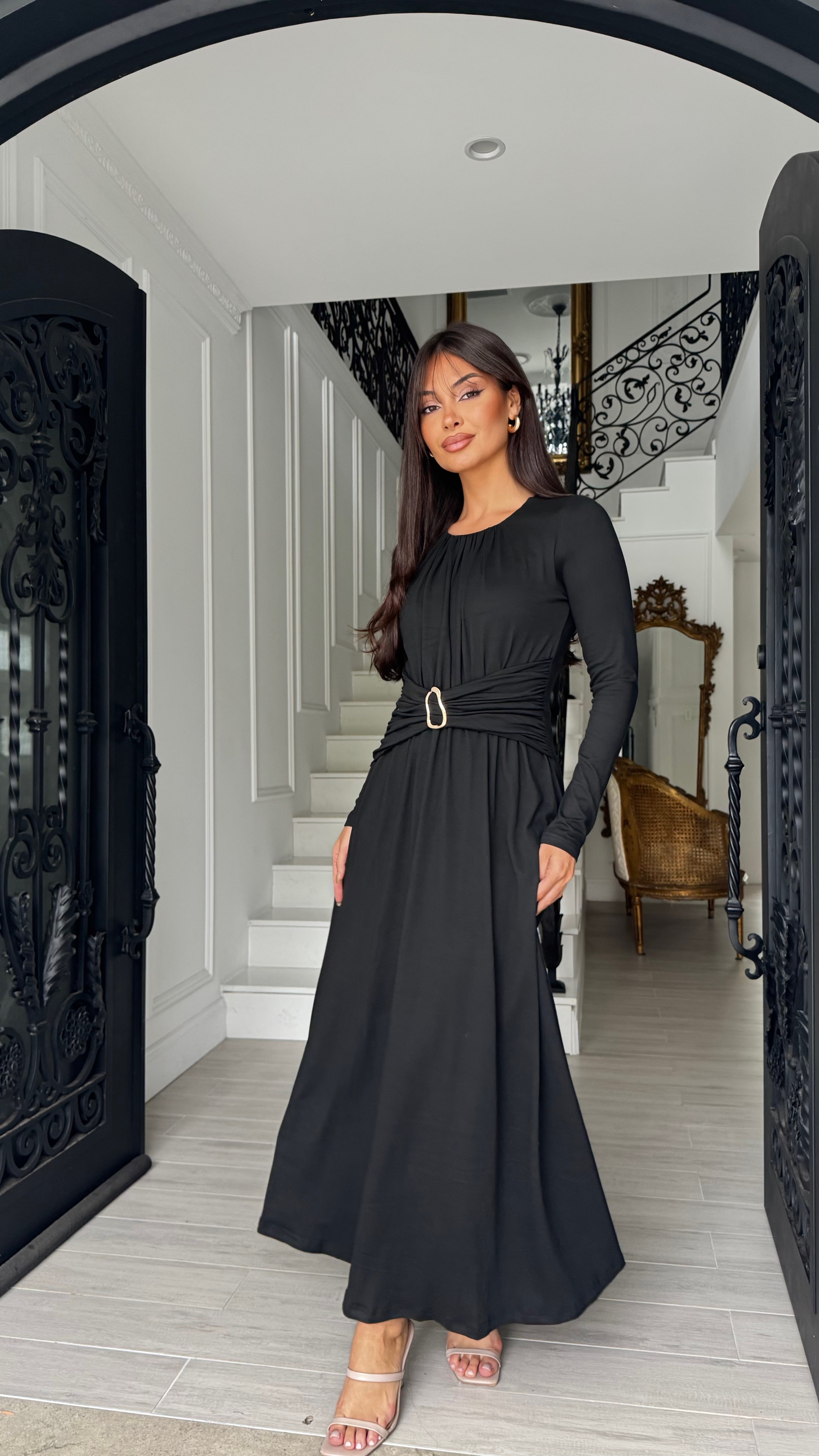 Alira Gold buckle maxi