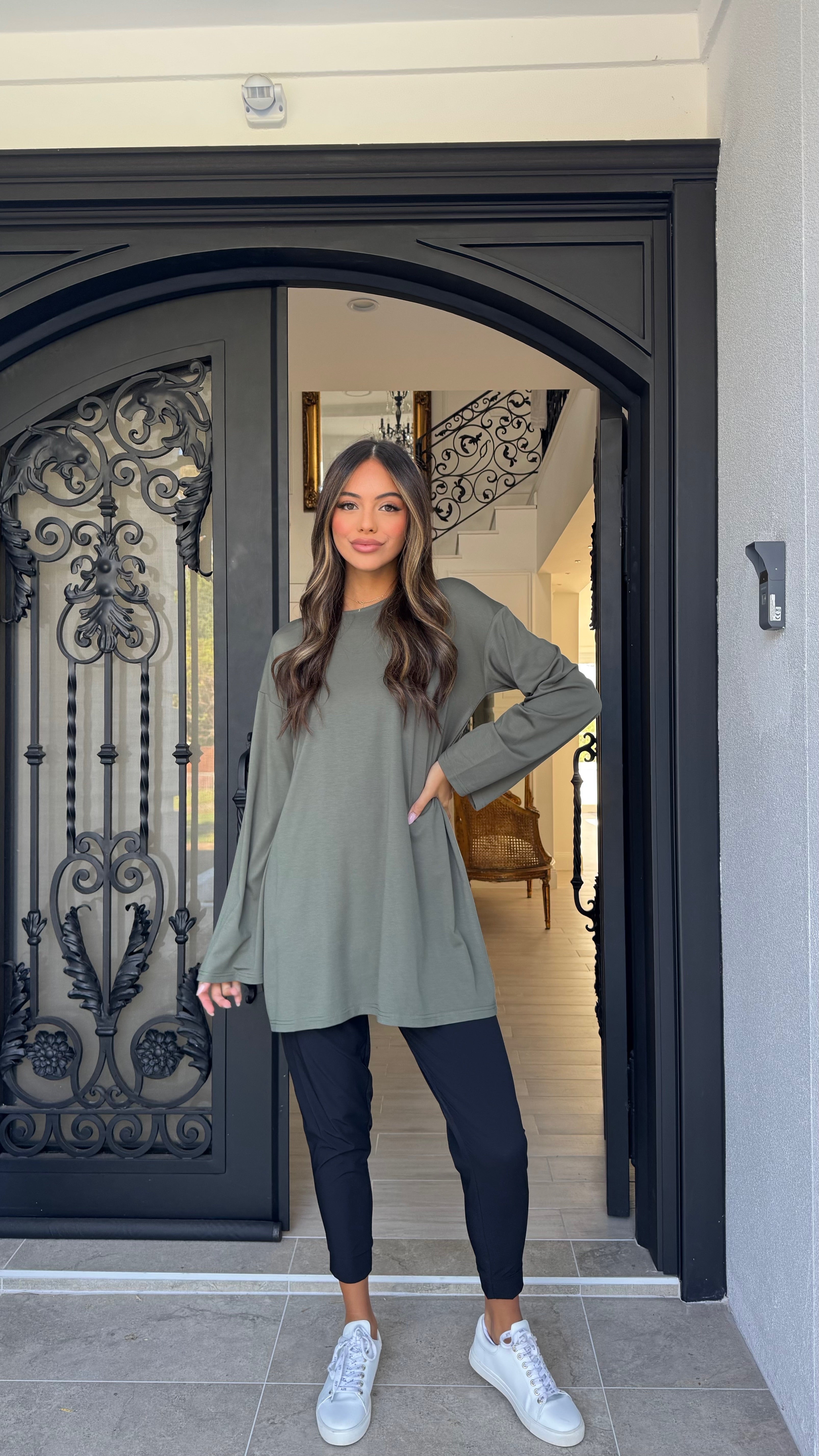 Longline bell sleeve Tee