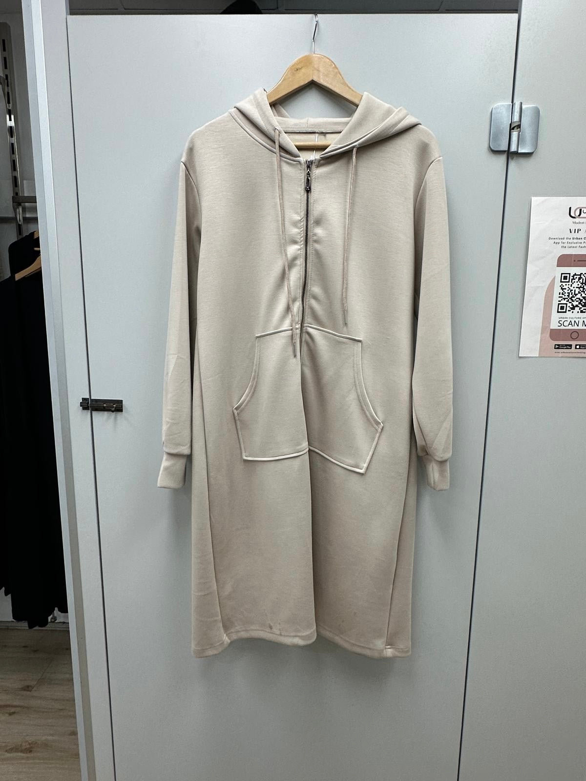 Zip longline hoody
