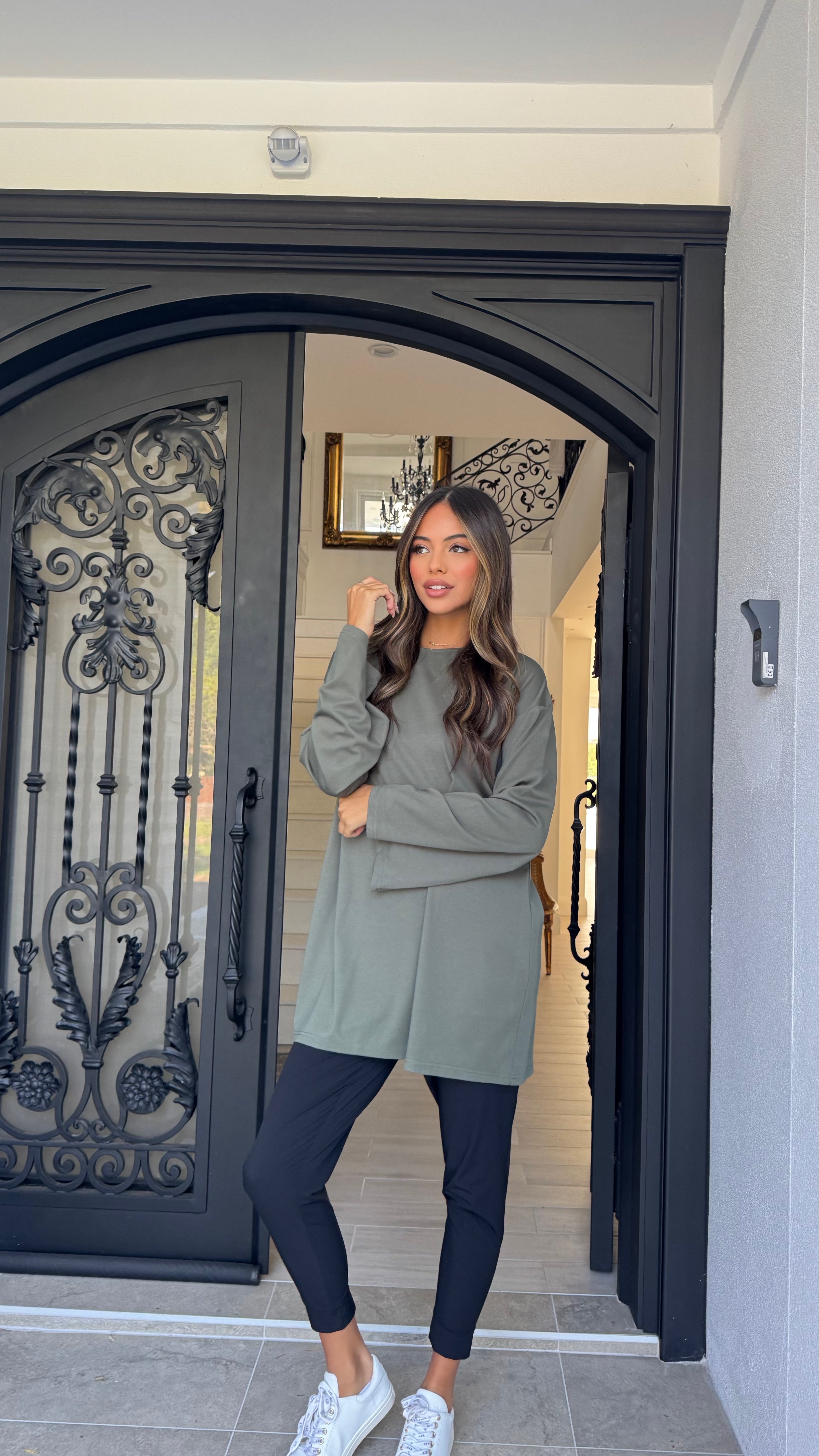 Longline bell sleeve Tee