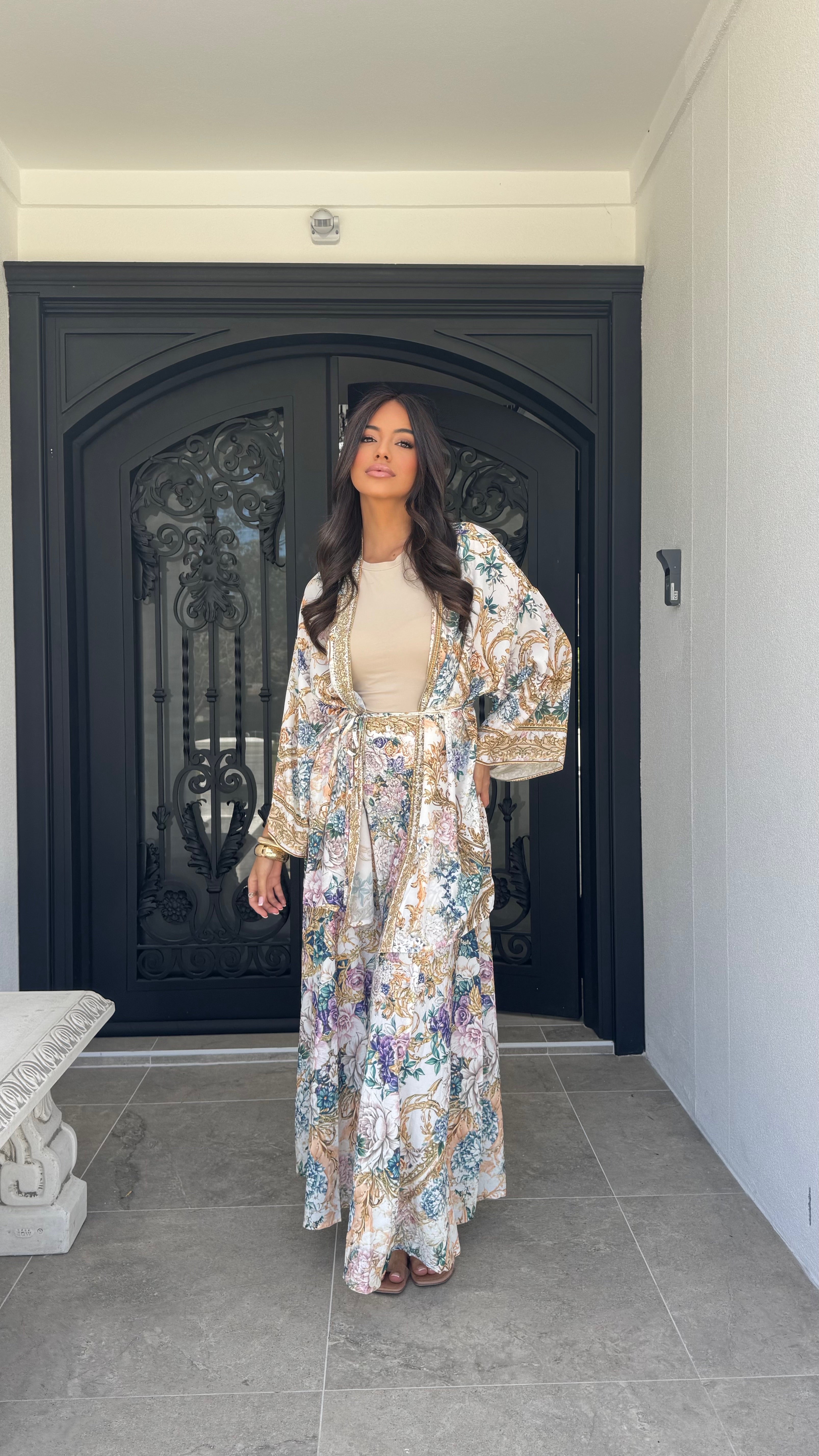 Garden embellished cape