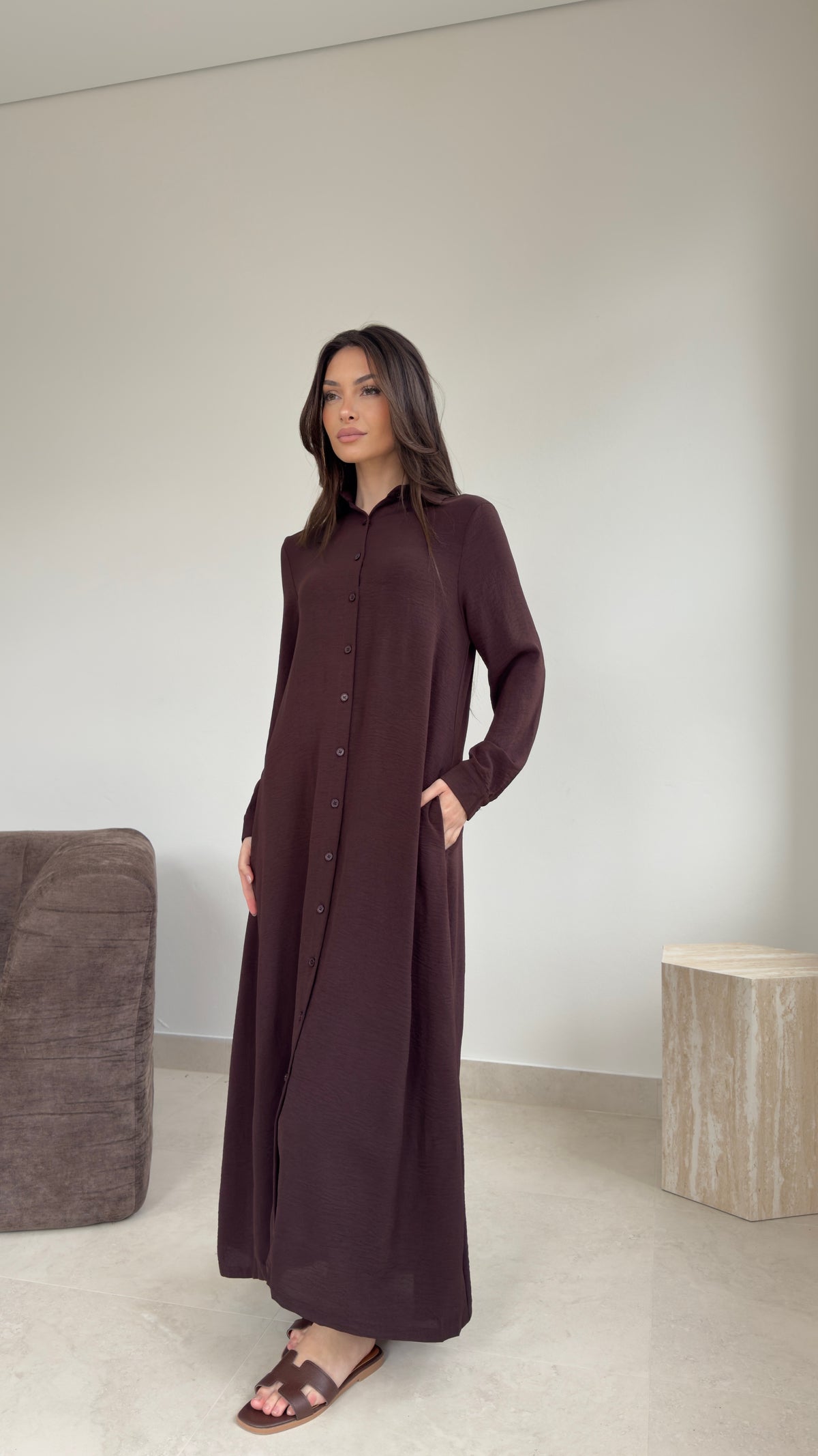 Flowy Button maxi