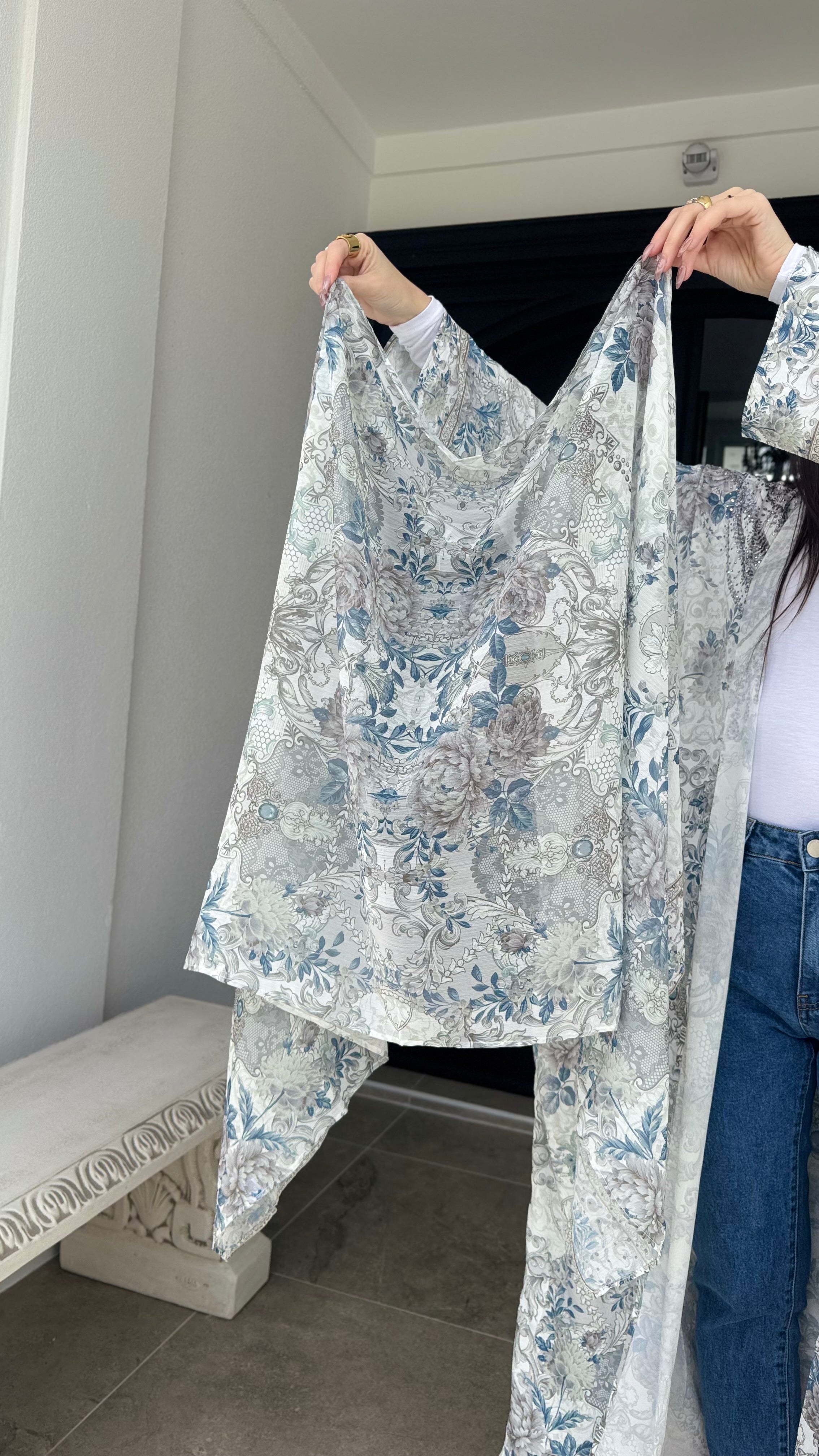 Blue Rose Scarf