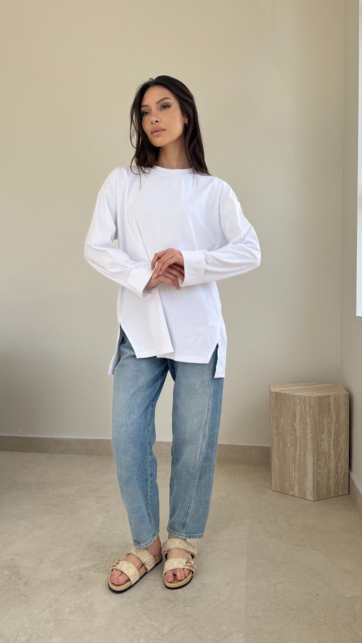 Fold over cotton top