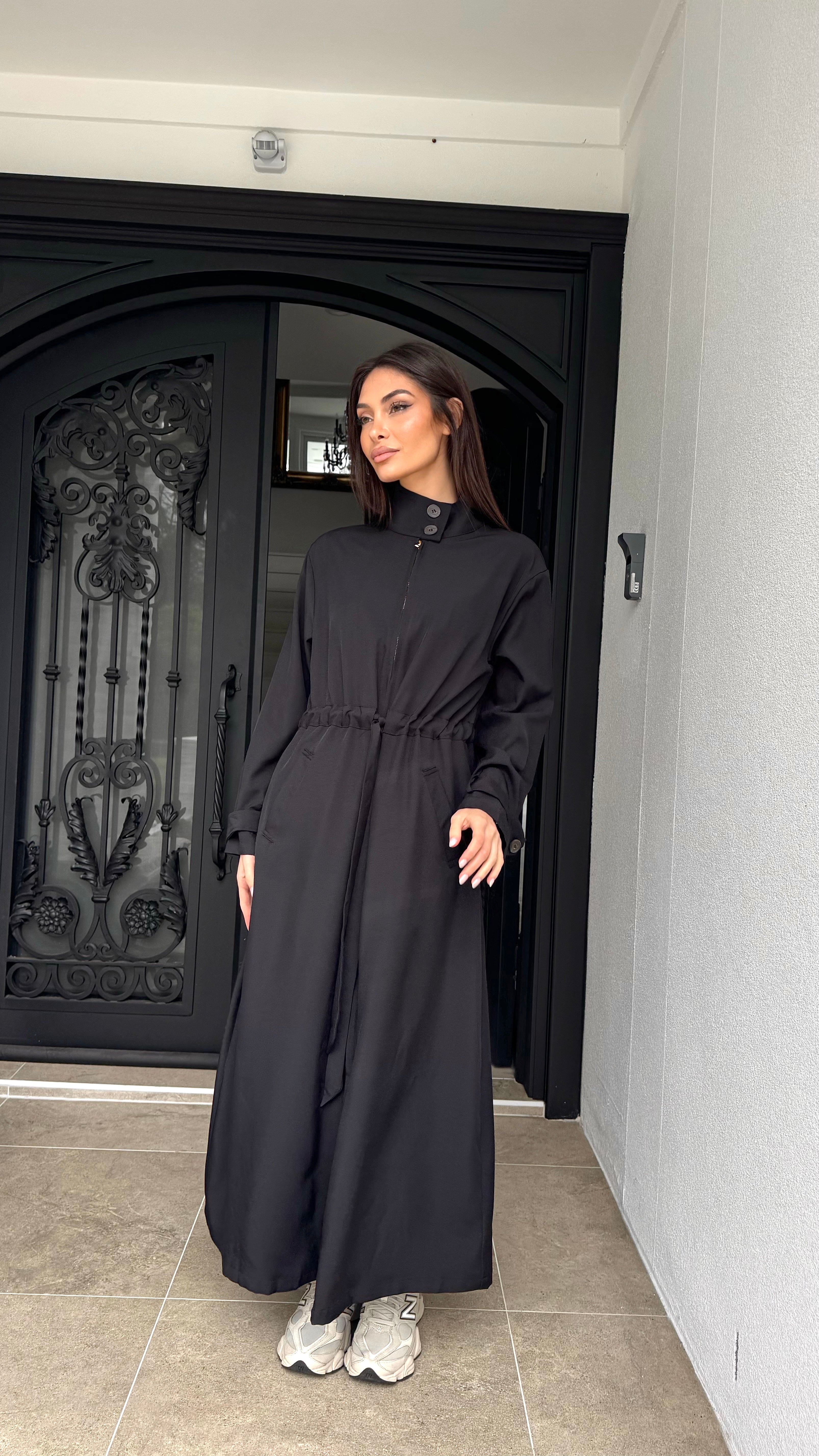 Funnel neck sports trench