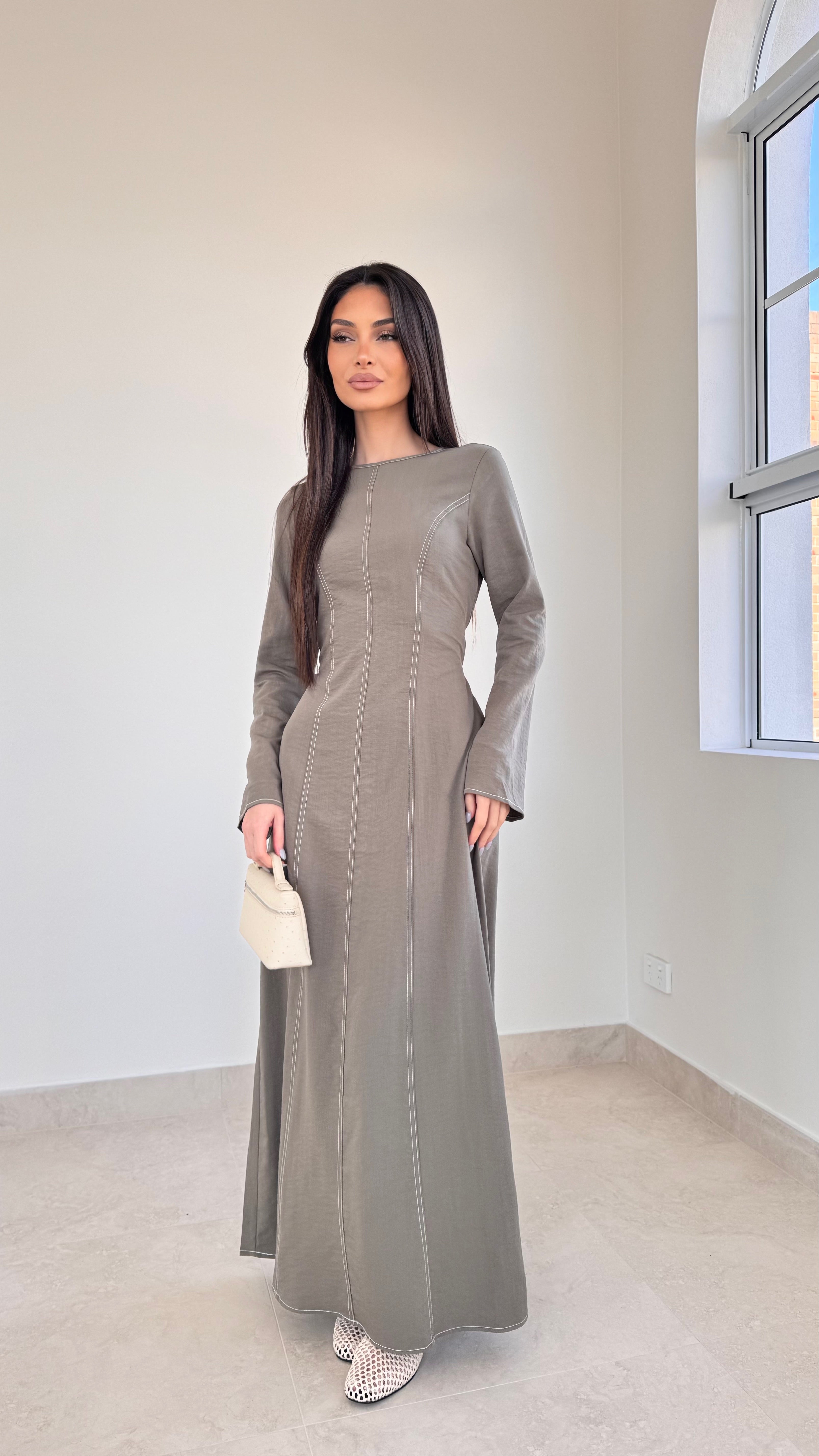 Contrast stitch maxi