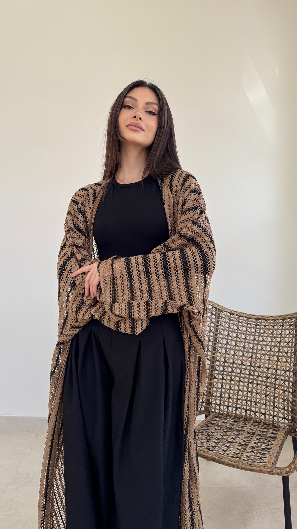 Stripe crochet cape