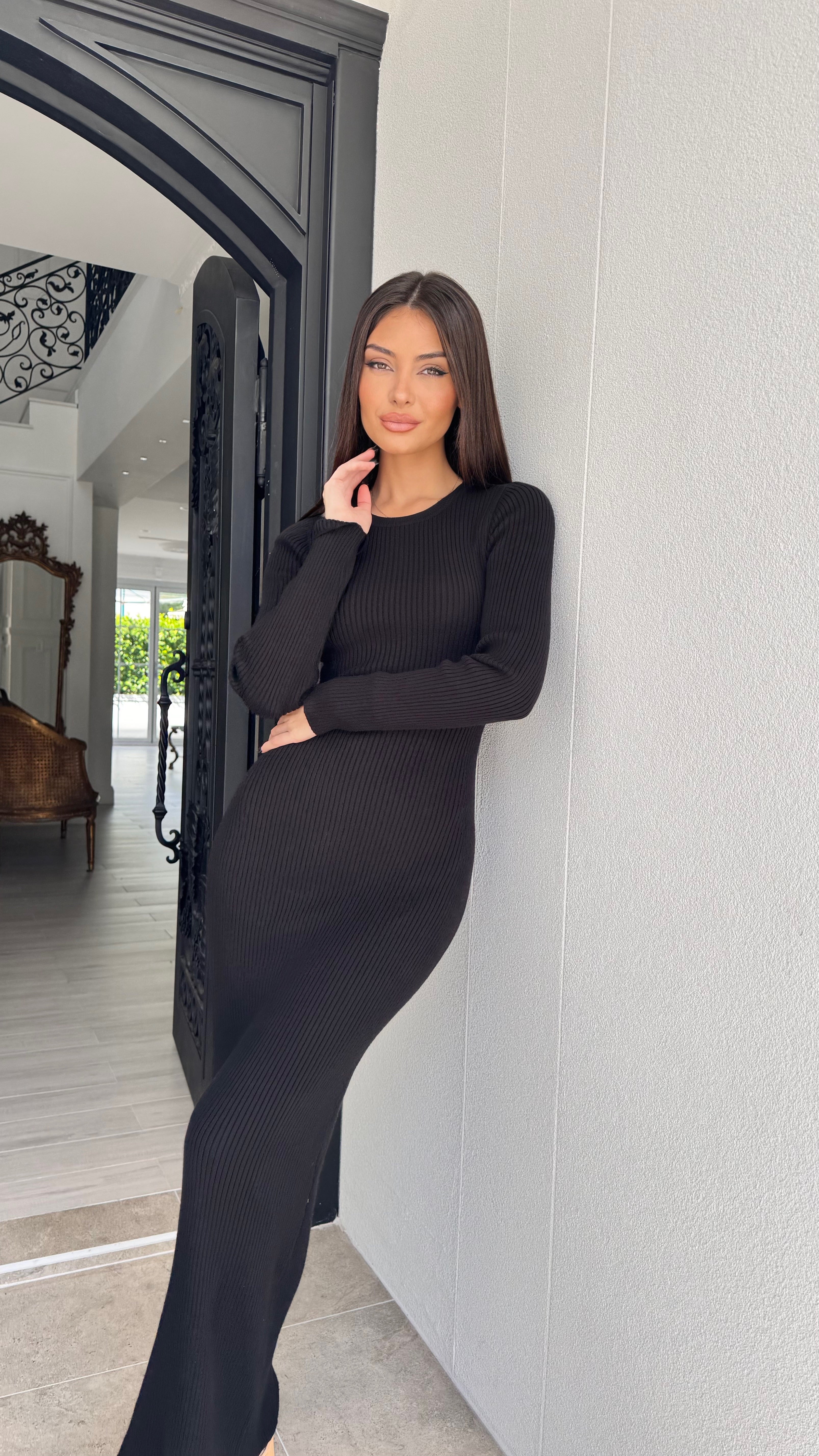 Ribbed maxi dress