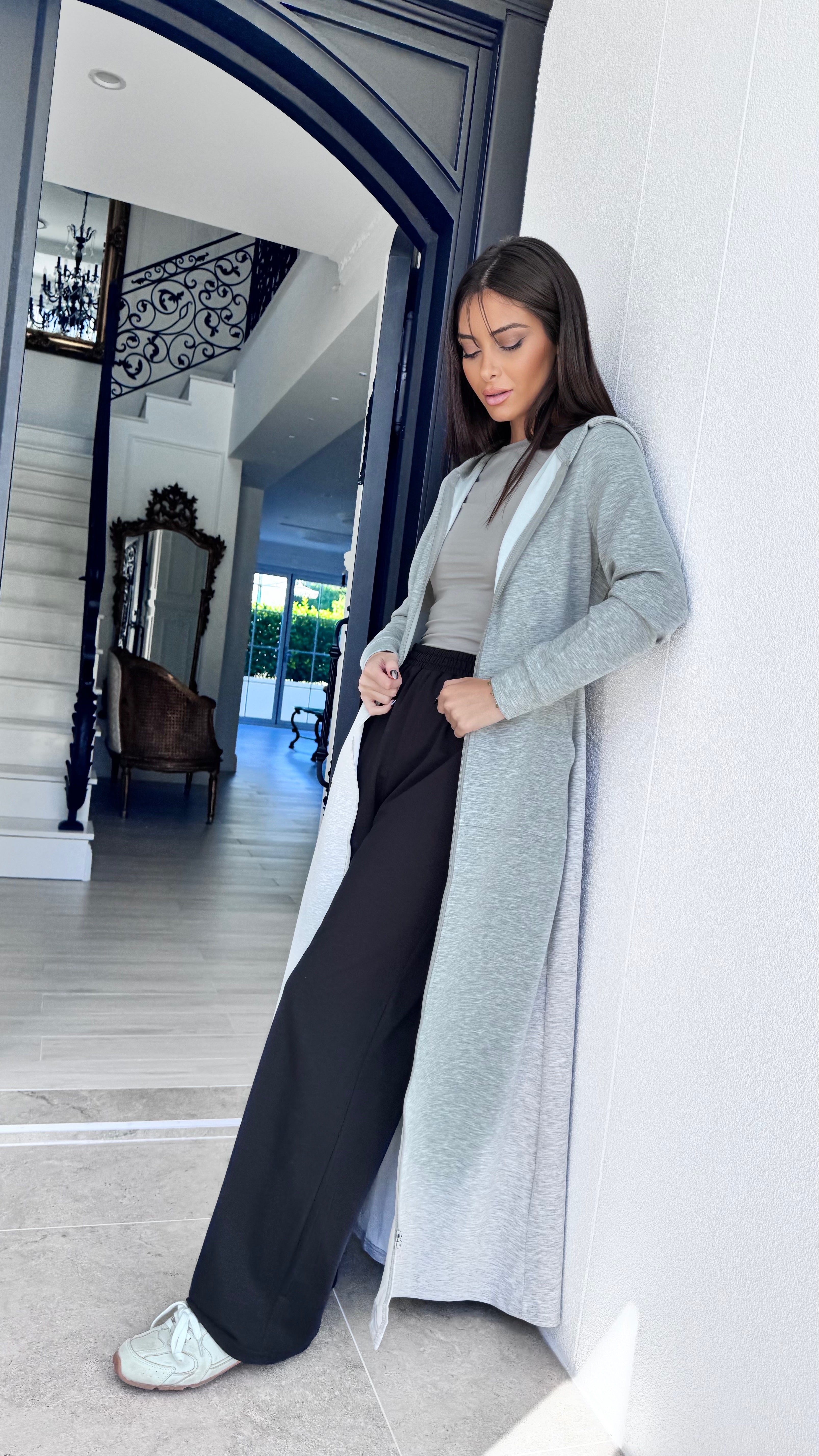 Hooded maxi jacket