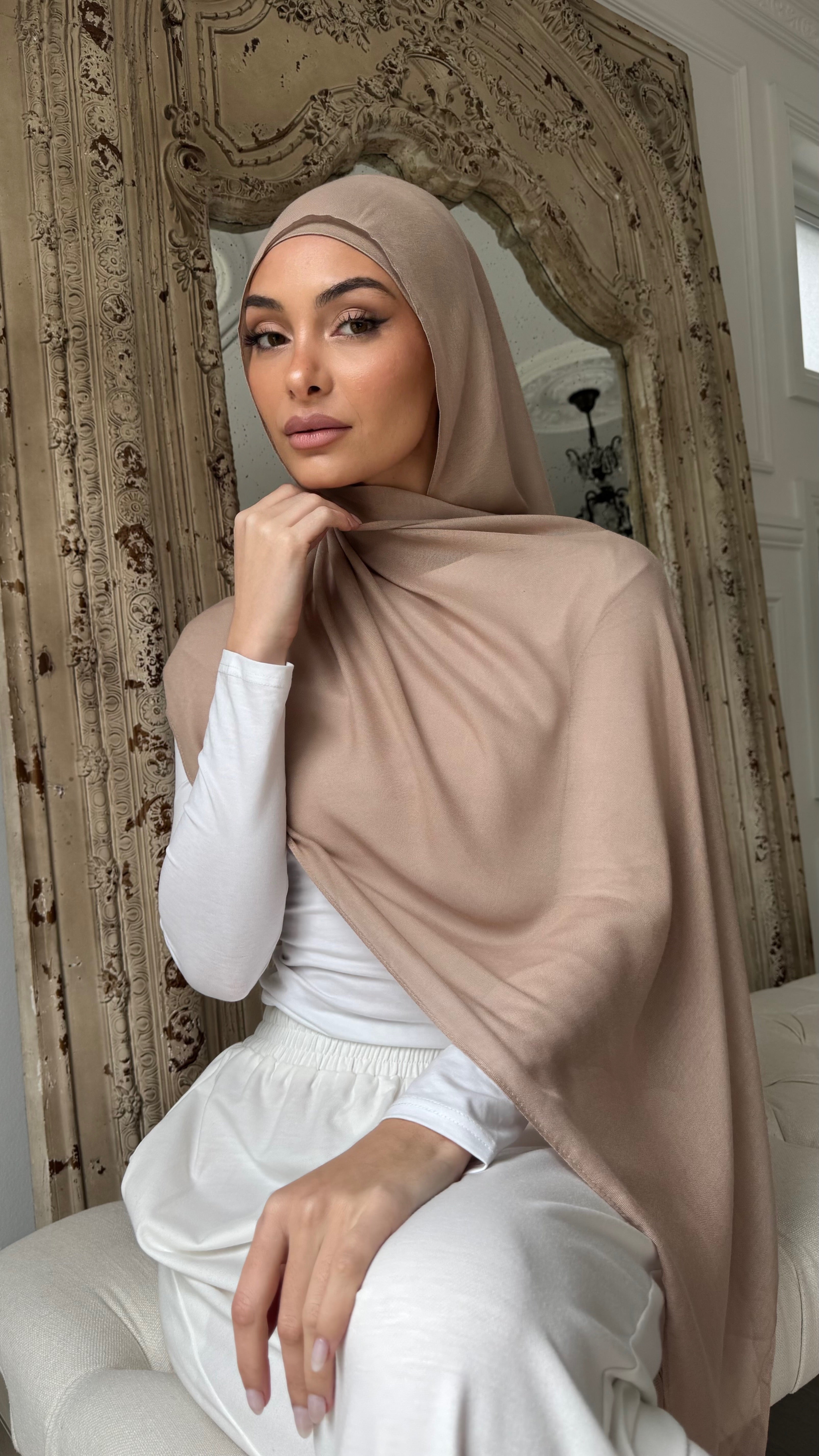 Linen single stitch scarf