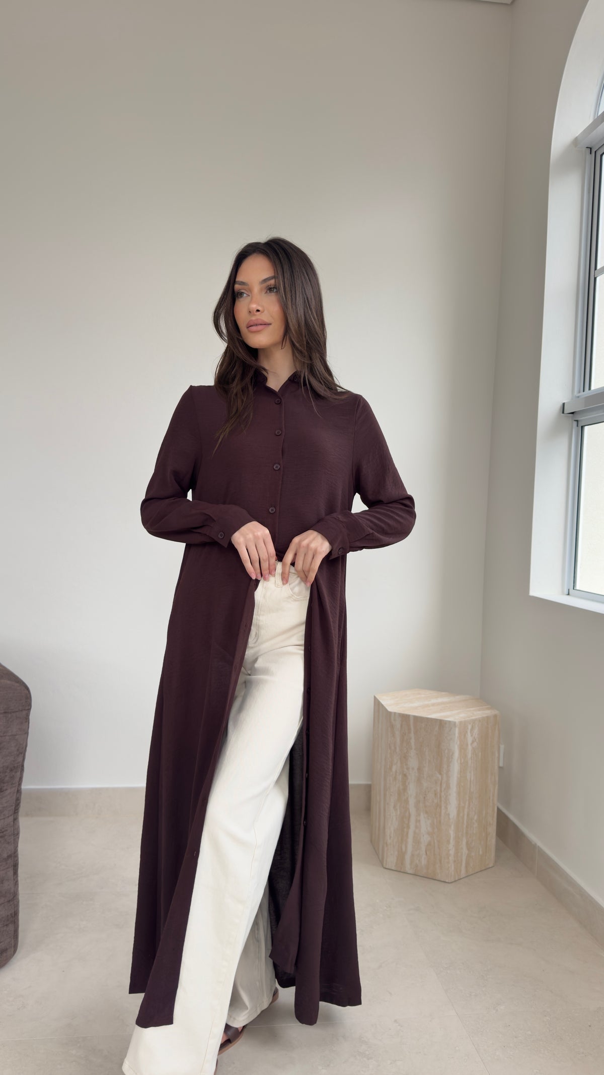Flowy Button maxi