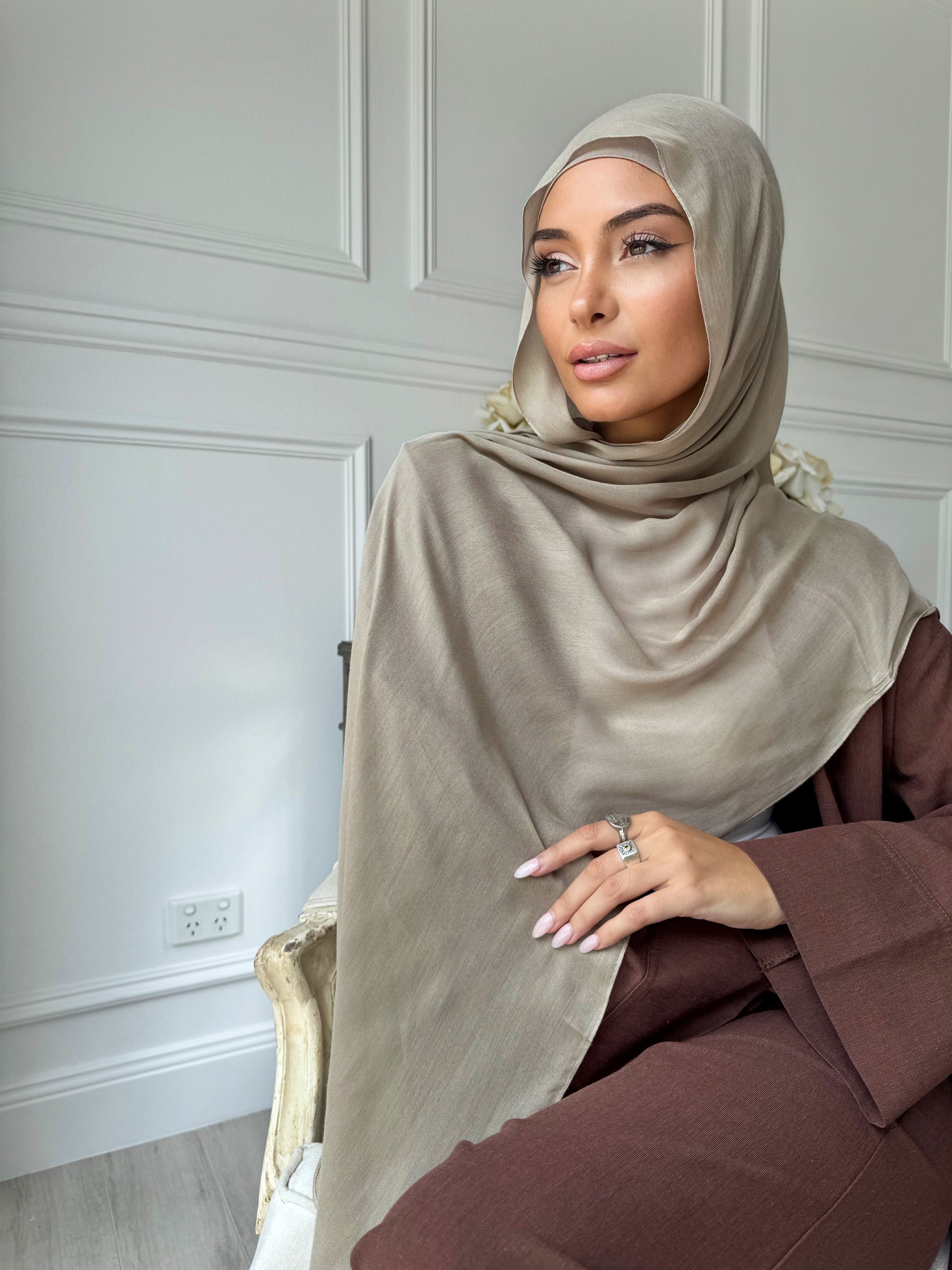 Beige modal scarf