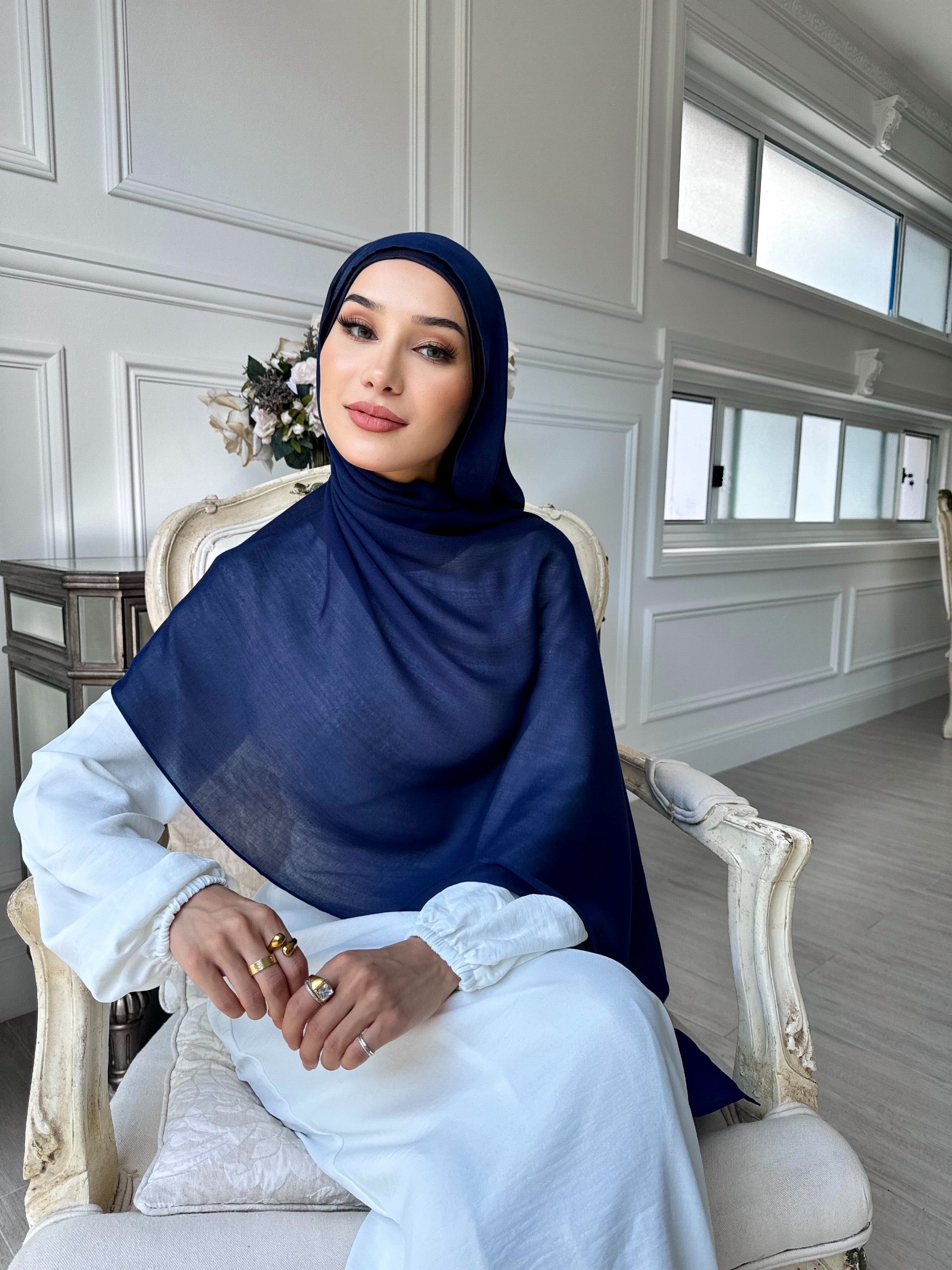 Navy modal scarf
