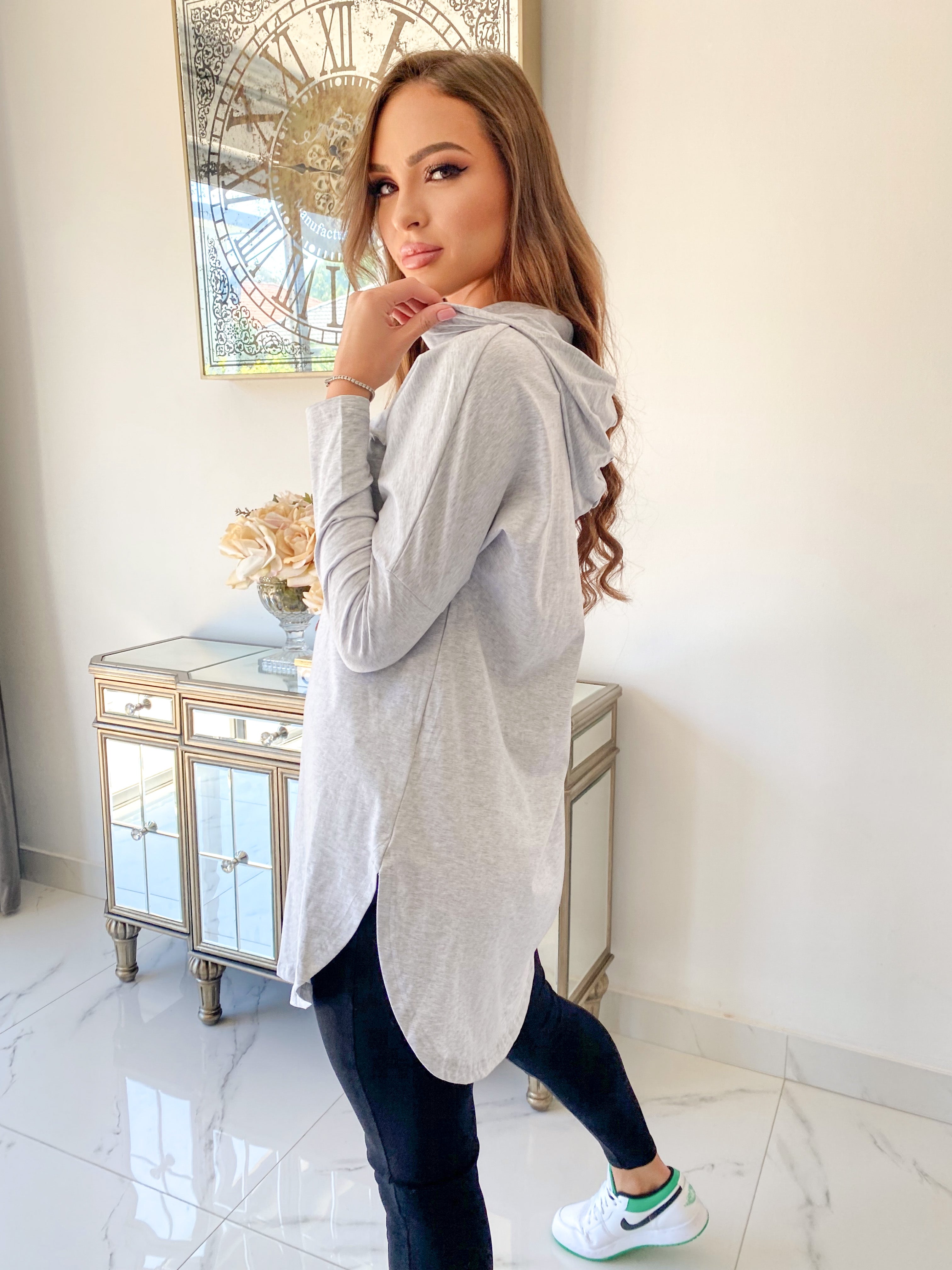 Hooded loop top