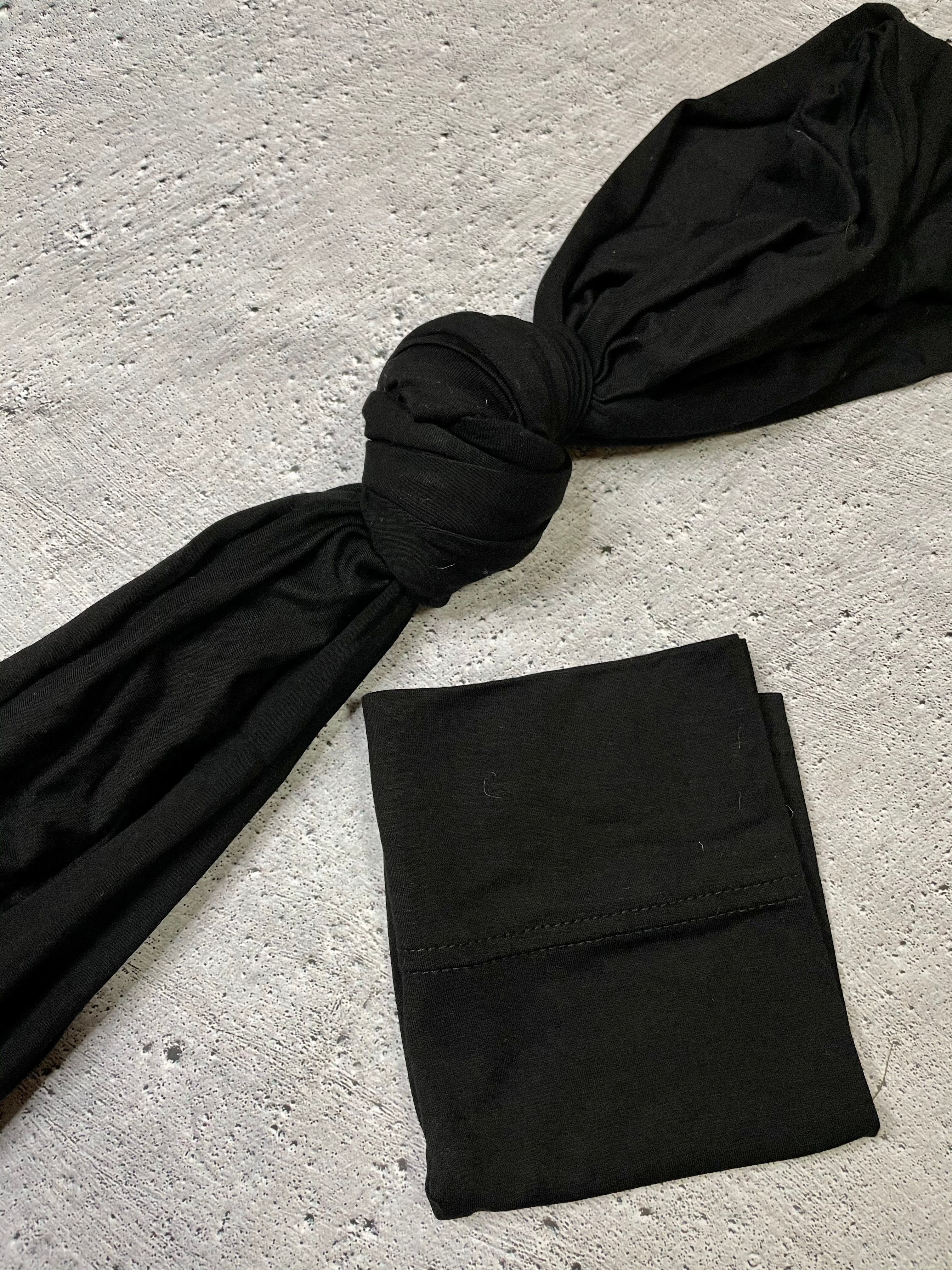 Black Jersey Scarf Set